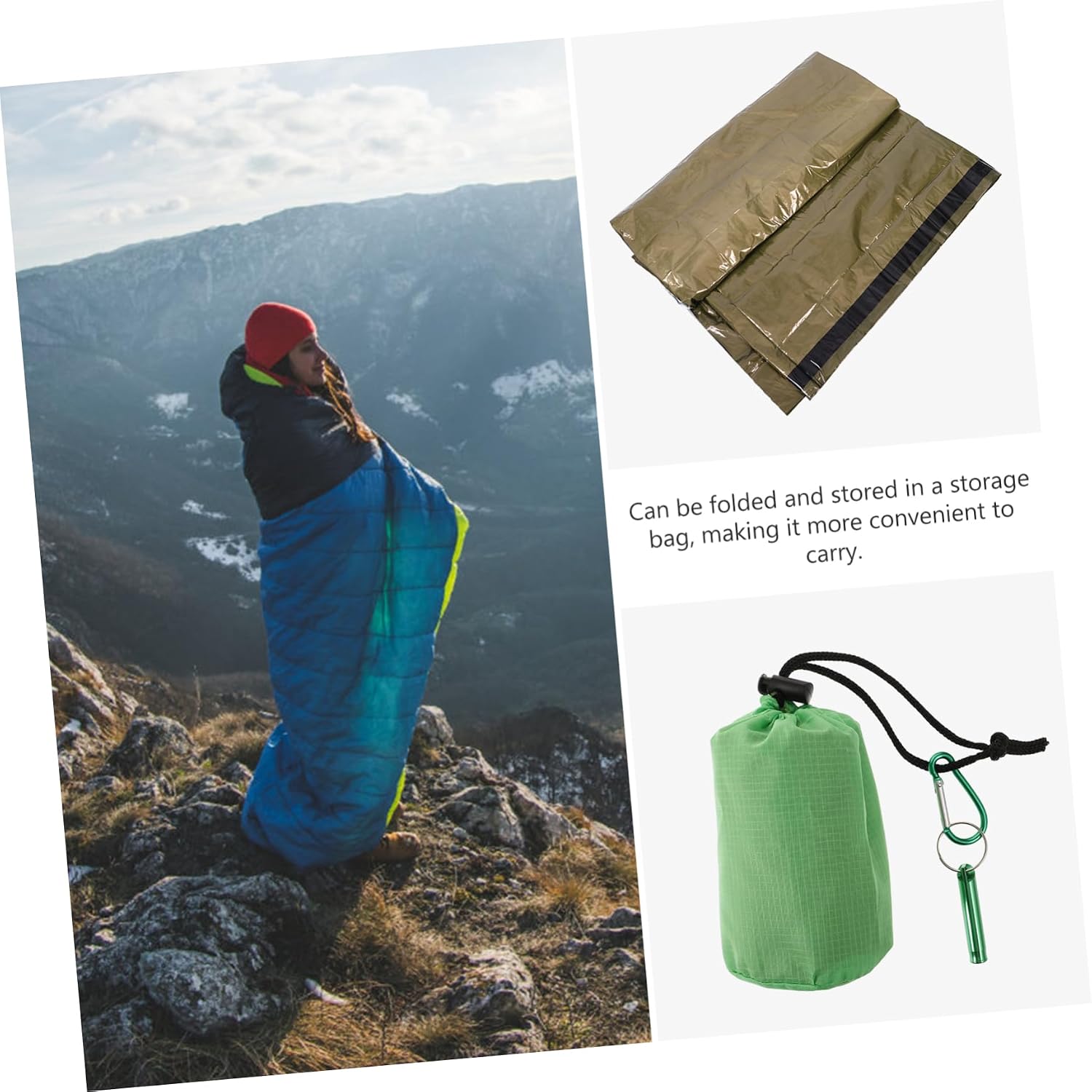 INOOMP Outdoor Space Blanket Hiking Survival Sleeping Emergency Thermal Blanket Emergency Survival Blanket