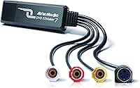 AVerMedia EZMaker 7, cartão de captura de vídeo USB de definição padrão, gravador analógico para digital, composto RCA, VHS para DVD, S-Video, Cyberlink Media Suite incluído, Win 10/Mac (C039), preto