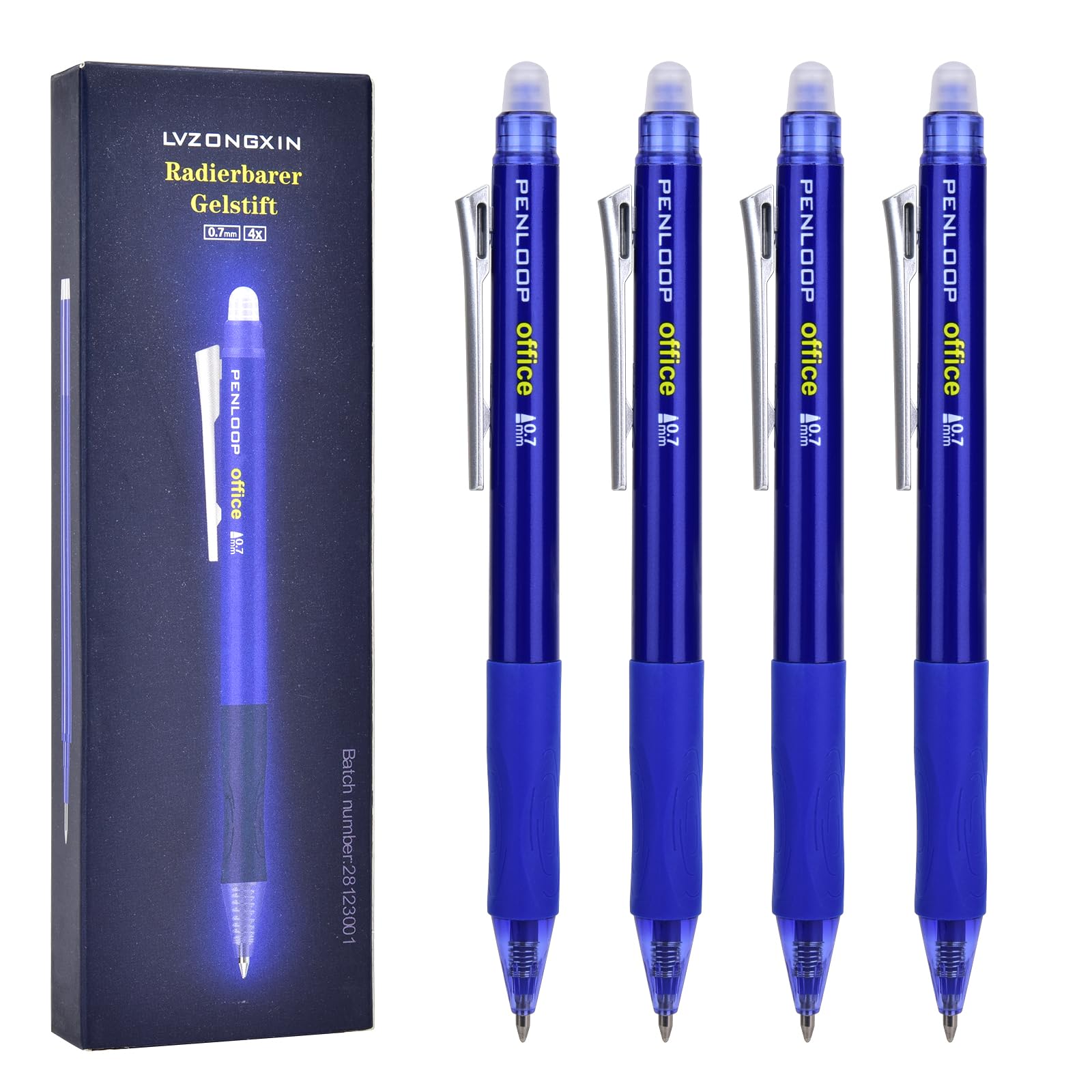 LVZONGXIN Neu Blau Radierbare Ersatzminen 0,7mm [12er Set], Kompatibel mit Pilot, Thermosensible Tinte, 400m Schreiblänge
