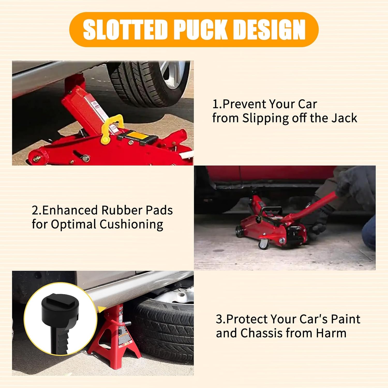 4PCS Jack Pad Adapter for BMW & Mini, Pinch Weld Frame Rail Protector, Floor Jack Rubber Pads with Storage Bag, Jack Stand Puck Adapter Compatible with BMW 1 2 3 4 5 6 Series (Crescent Type)