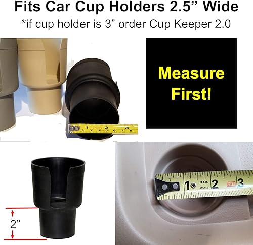 Miniatura 2 de Gadjit El adaptador para portavasos (paquete de 2) se expande los portavasos estrechos para automóvil de 2.5-3 pulgadas hasta 3.25 pulgadas