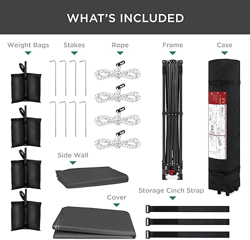 Miniatura 249 de Best Choice Products Carpa Toldo Desplegable de 10x10 pies para Instalación de 1 Persona, Refugio Portátil Instantáneo con Botón de 1 Toque