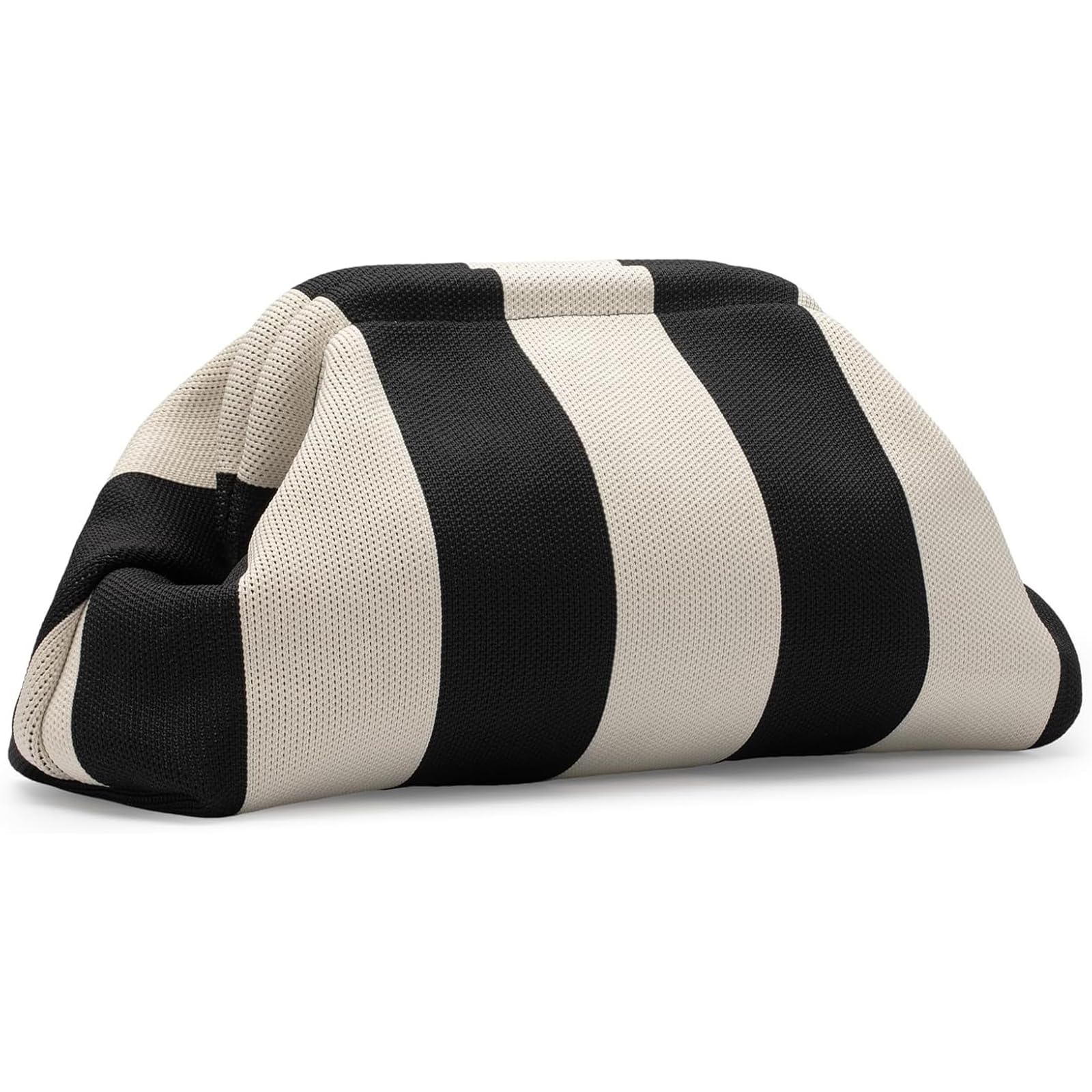 Colorblock Clutch Purse for Women, Summer Beach Dumpling Clutch, Crochet Handbag, Ruched Cloud Clutch Bag for Party-image-11