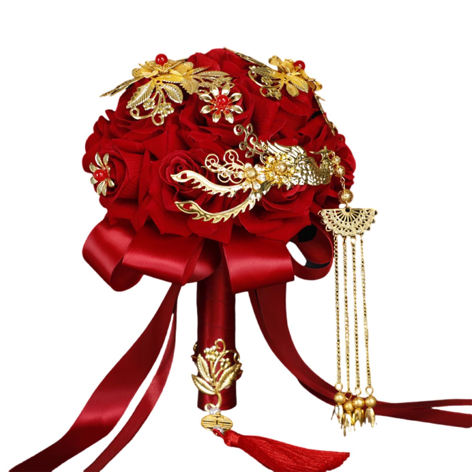 Msioytog Artificial Rose Wedding Bouquet Modern Artificial Flower Bunch Party Flowers Cluster for Wedding Celebration Comfortable Roses Bouquet Modern Flower Bunch Party Flowers Cluster