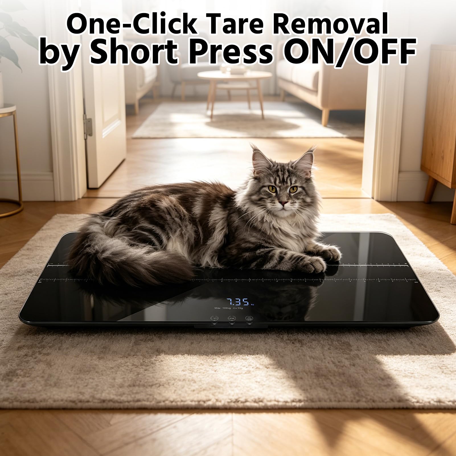 Bilancia Digitale per Cani e Gatti, Display LCD, Ricarica USB