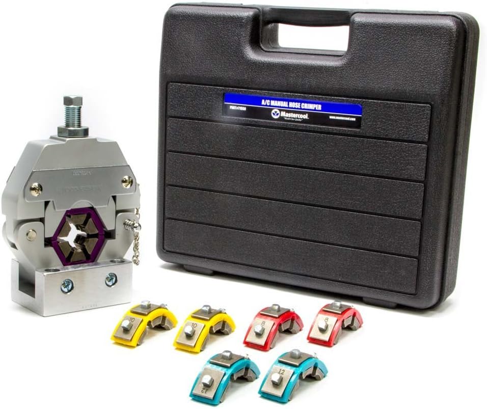 Vintage Air Hose Crimping Tool, Standard, Beadlock Type Air Conditioner Hose Fittings, Aluminum, Kit (424005)