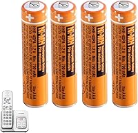 Vista 1 de Paquete de 4 baterías recargables NI-MH AAA para Panasonic, 1.2 V 700 mAh HHR-4DPA AAA baterías para teléfono inalámbrico Panasonic, control remoto