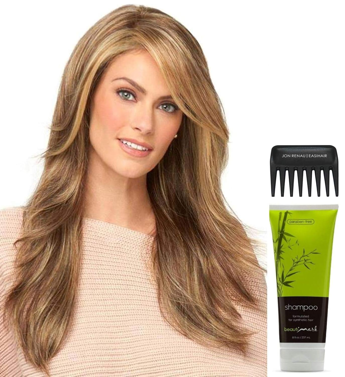 Bundle - 4 items: Miles of Style Wig by Raquel Welch, Christy's Wigs Q & A Booklet, BeautiMark Synthetic Shampoo & Wide Tooth Comb - Color: R11S+