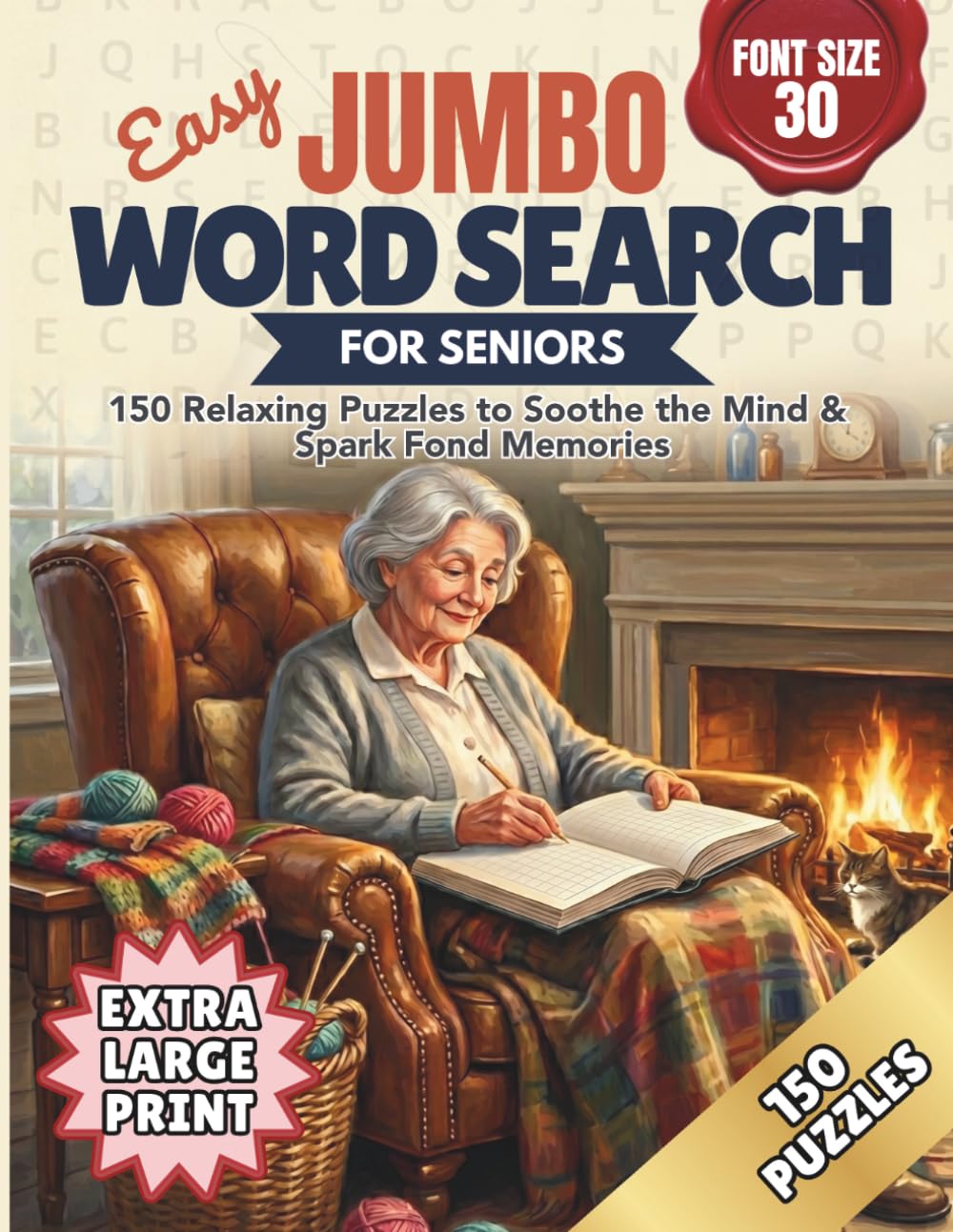Easy Jumbo Word Search for Seniors: 150 Relaxing Puzzles to Soothe the Mind & Spark Fond Memories