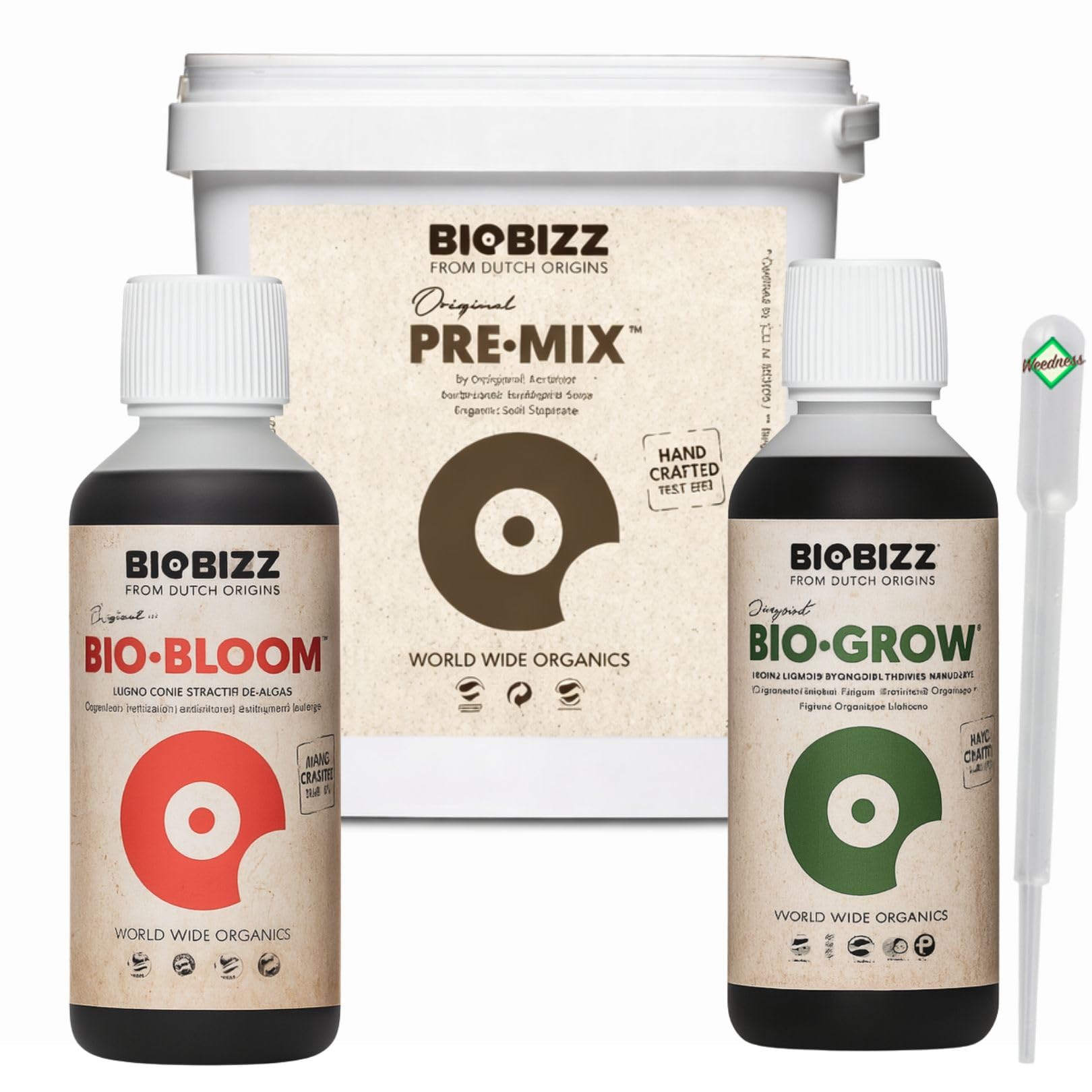 Weedness BioBizz Pre-Mix 5 Liter 3er Set - Naturdünger Grow Anbau Indoor Outdoor Tomaten Flüssig Orchideen Bonsai Bio Organischer Zimmerpflanze