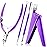 Mudder Acrylic Nail Clippers Kit False Nails Tips Cutter Professional Cuticle Trimmer Nipper Cutter Pusher Remover Stainless Steel Manicure Pedicure Art Tools Set Salon Home(Purple)