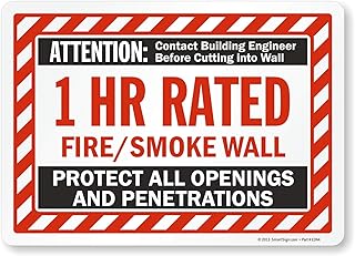 SmartSign - S-8937-EU-10x14-D1 Attention - 1 Hr Rated Fire / Smoke Wall Label by | 10