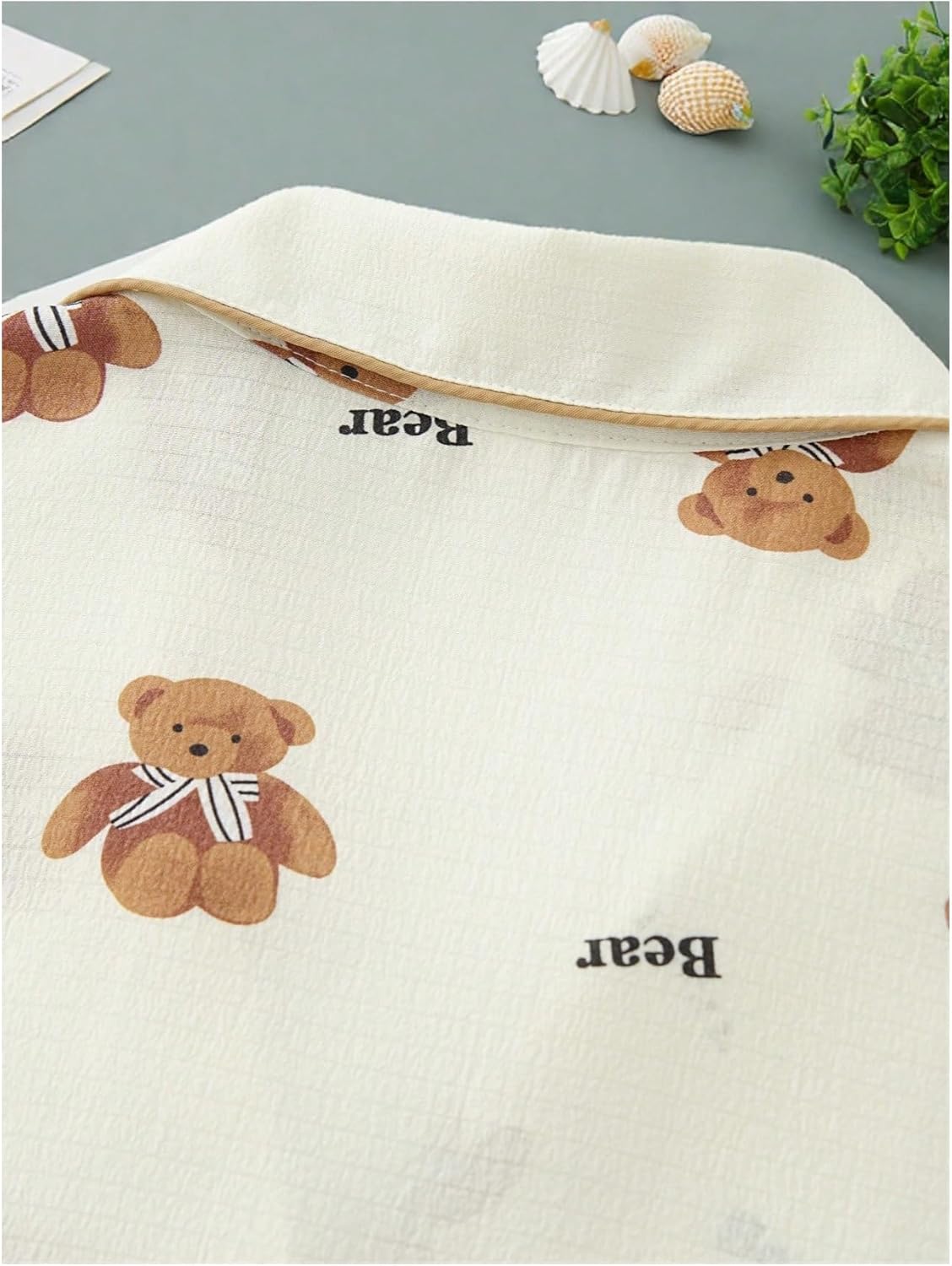 Verdusa Women's 2 Piece Pajama Sets Cute Printed Pj Set Button Up Shirts with Shorts Lounge Sleepwear - Image 4