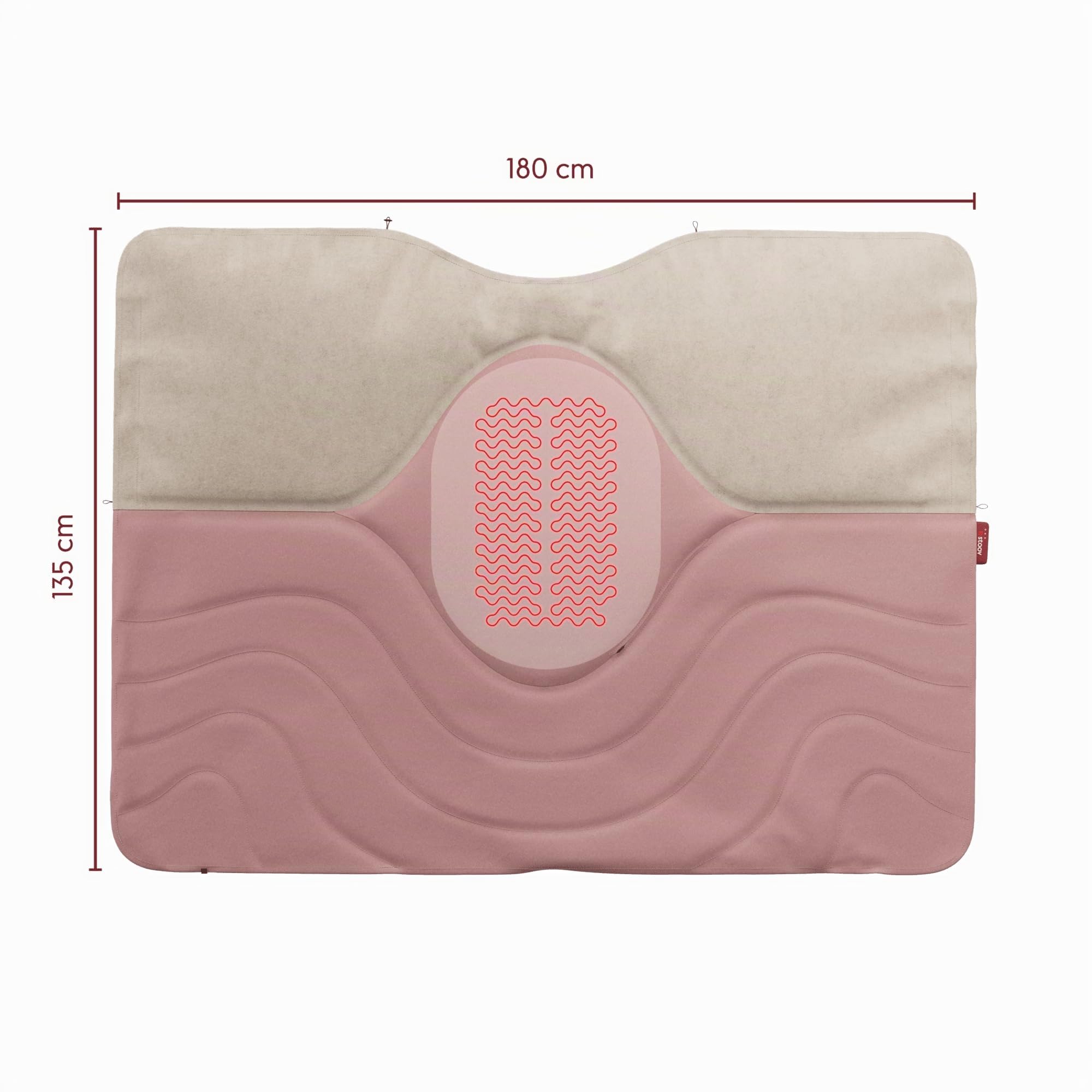 STOOV Huge Hug³ - Heizdecke - Drahtlos - Infrarot-Wärmetechnik - Pro Batterie mit bis zu 5 Std. drahtlose Wärme - 135x180 cm - Original Rosa