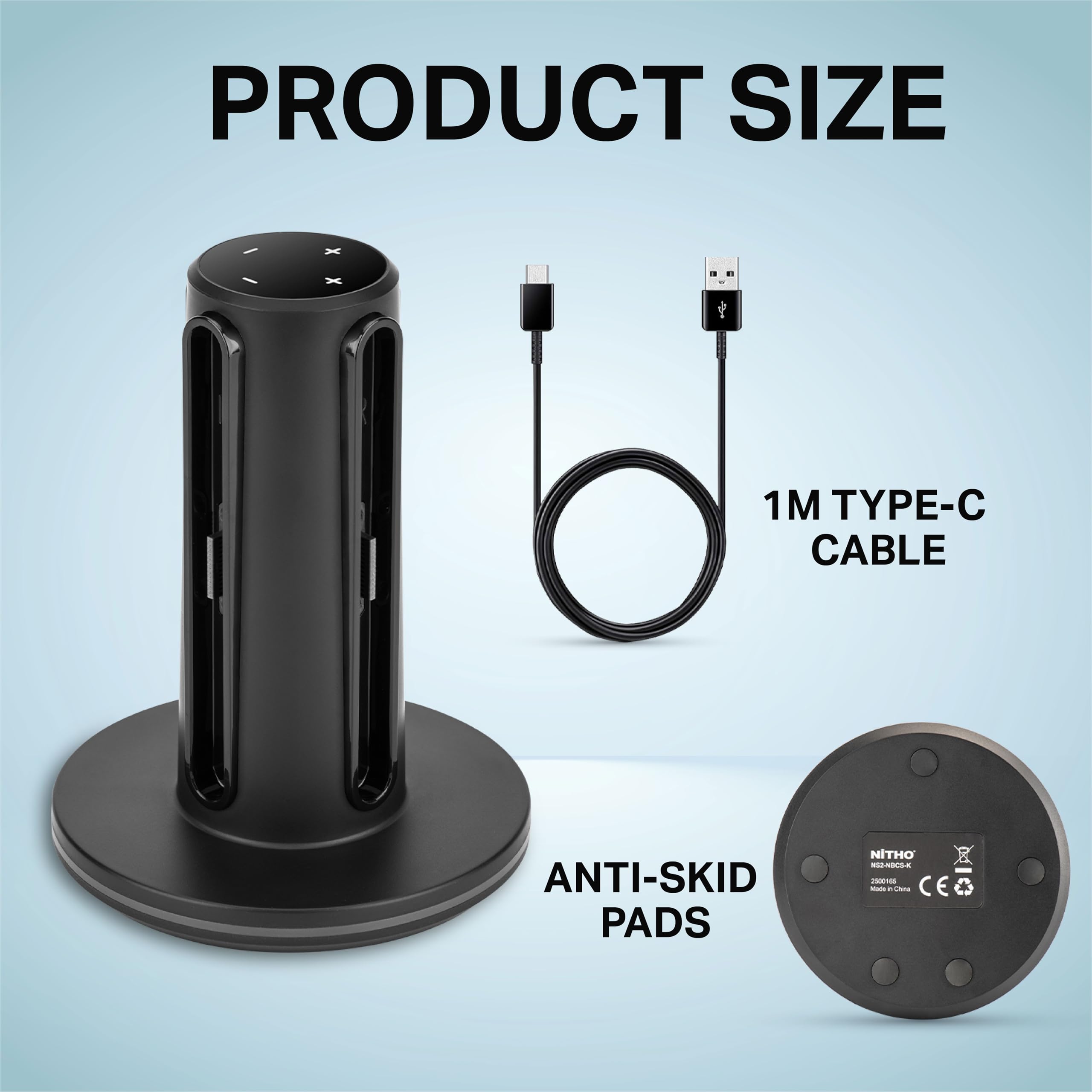 NITHO Stacja ładująca 4 w 1 do kontrolerów Switch 2, stacja ładująca z diodami LED RGB, stacja ładująca USB-C do 4 kontrolerów, akcesorium gamingowe do Switch 2