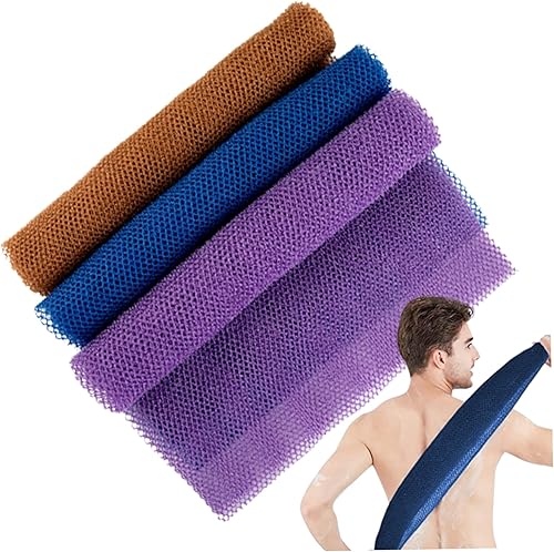 Miniatura 1 de Esponja de red africana 3 piezas para ahorrar trabajo largo ampliar plegable red africana malla de tela exfoliante africana esponja de red sin