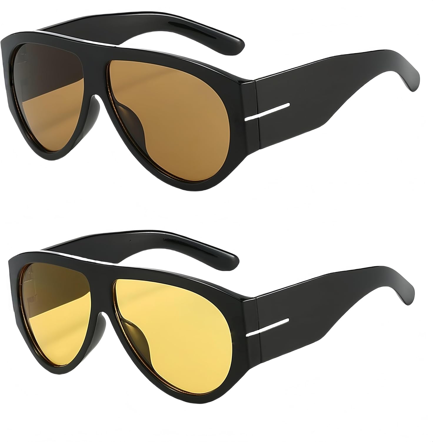 NLEYANB 3-Pack Oversized Aviator Sunglasses, Retro Frame UV400 Protection Unisex (Women & Men) Bulk Party Accessories