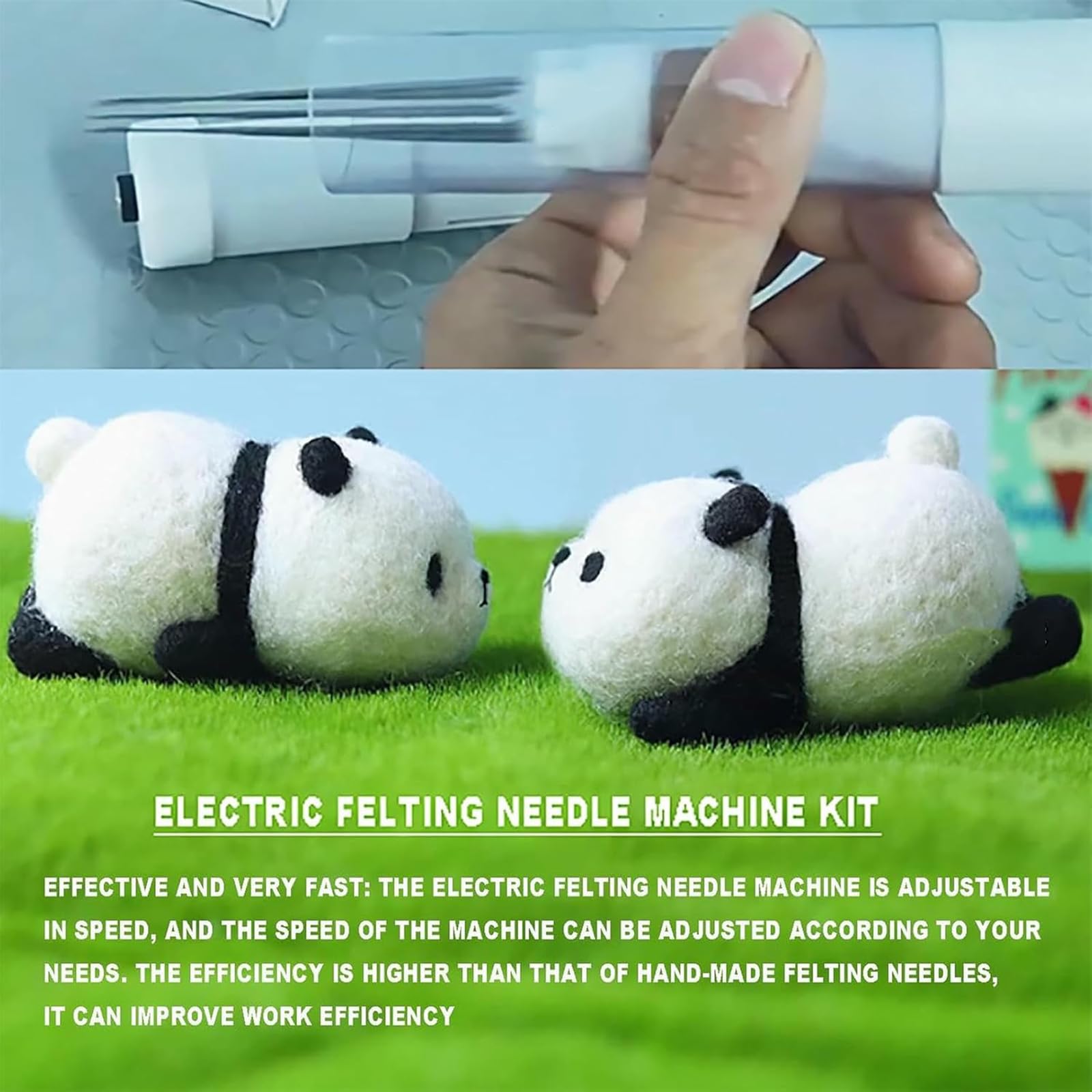 Kit per macchina elettrica per infeltrimento con ago in feltro di lana, strumento per infeltrimento in stile punch, regolazione continua della velocità e infeltrimento rapido, motore sostituito per