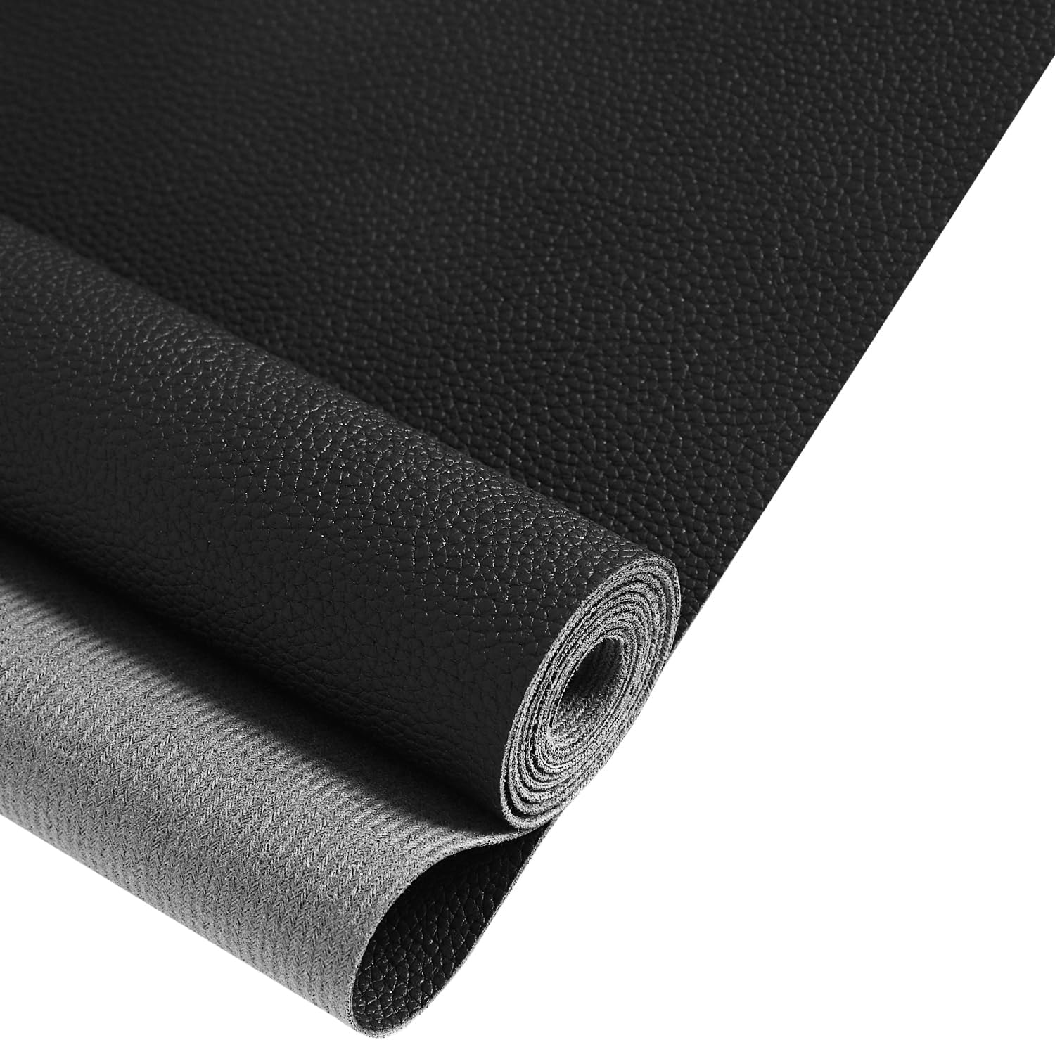 Marine Vinyl Faux Leather Upholstery Fabric 0.9 mm Thickness: Waterproof, Scratch-Resistant, Perfect for Upholstering Cars, Outdoor Yachts, and Home Furniture (Black,Pre-Cut 3 Yards)