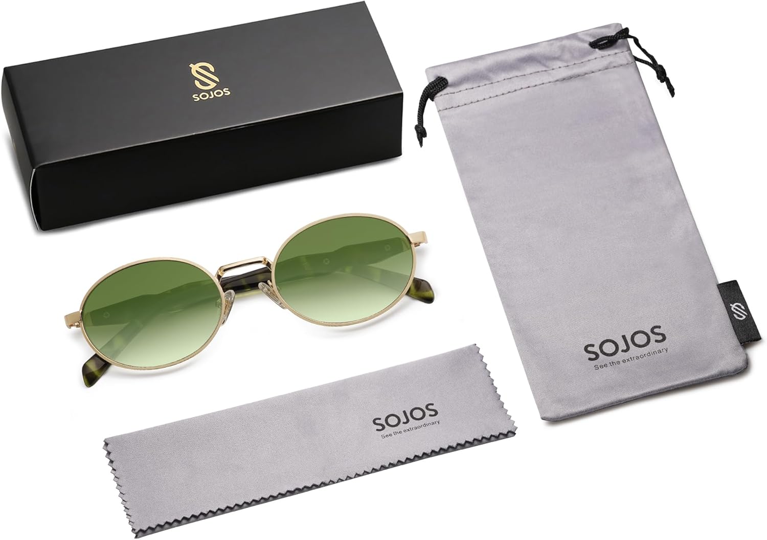 SOJOS Retro Oval Sunglasses for Women Men Trendy Sun Glasses Designer Inspired Classic Shades UV400 Protection SJ1224 - Image 6