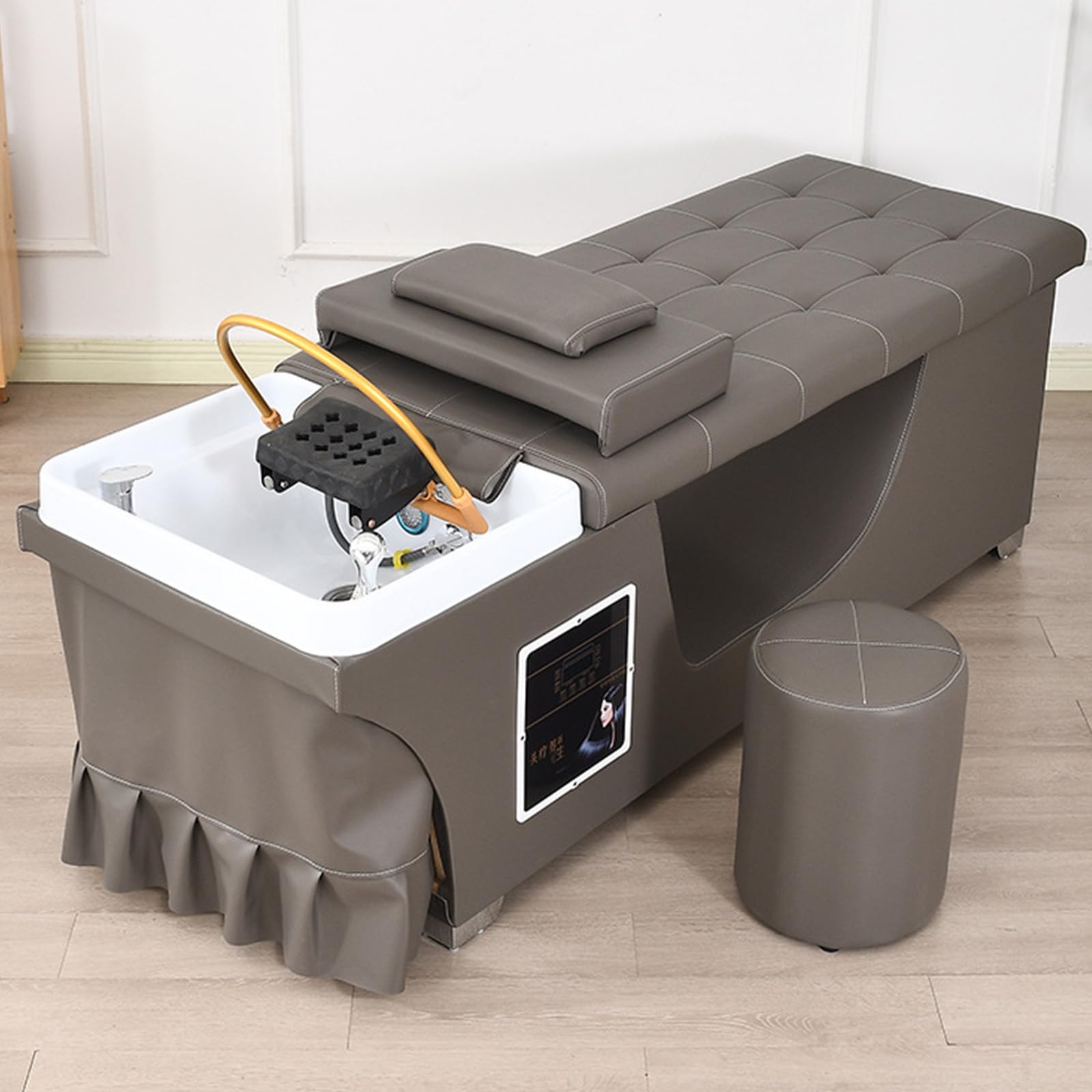 Barber Shop Head Care Bed with Water Heater Circulation Flat Thai Massage Smart Beauty Bed for Hair Salon