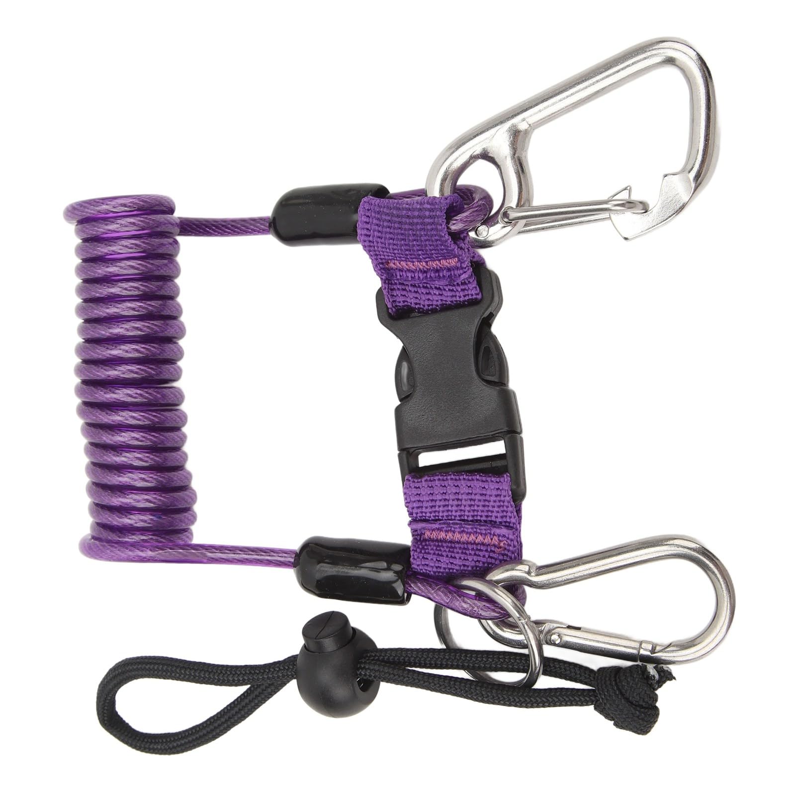 Fockety Cordino per Immersioni, Cordino a Spirale in Acciaio Inossidabile con Fibbia a sgancio rapido per Fotocamere e luci subacquee, Cinghia Anti smarrimento per Immersioni subacquee