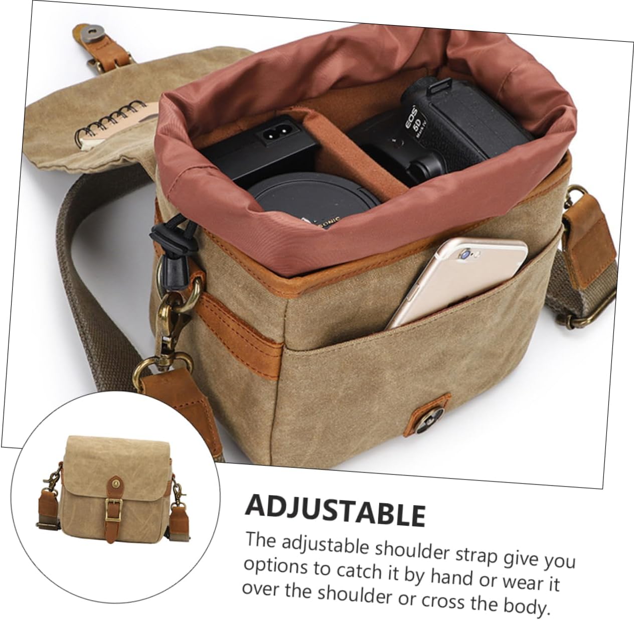 STOBOK Professional Camera Bag Lens Bag Crossbody Camera Case Storage Pouch for Capacity