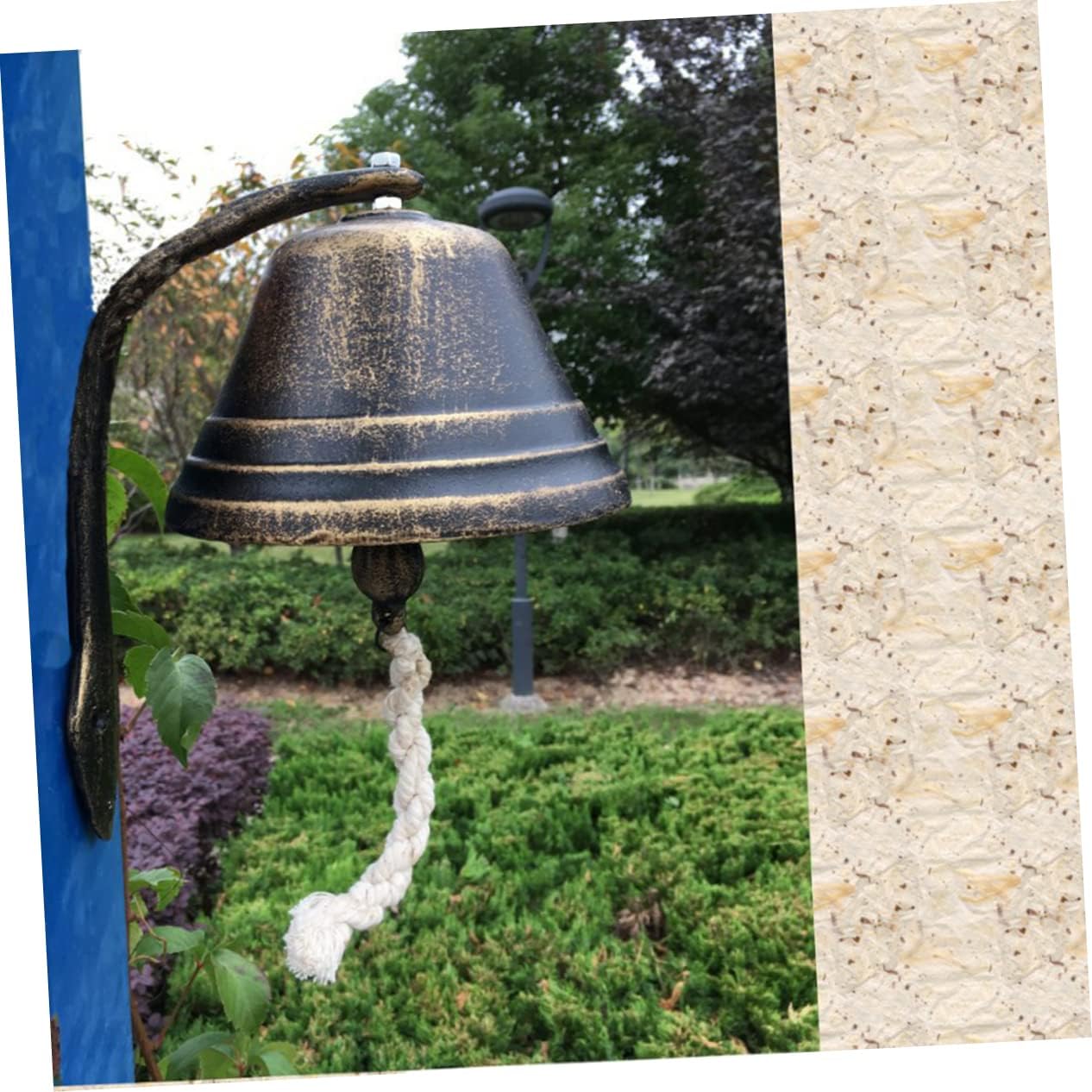 Retro Cast Iron Doorbell for Coffee Shops Durable Bronze Design Loud Sound for Indoor Outdoor Use Small Vintage Style Decor