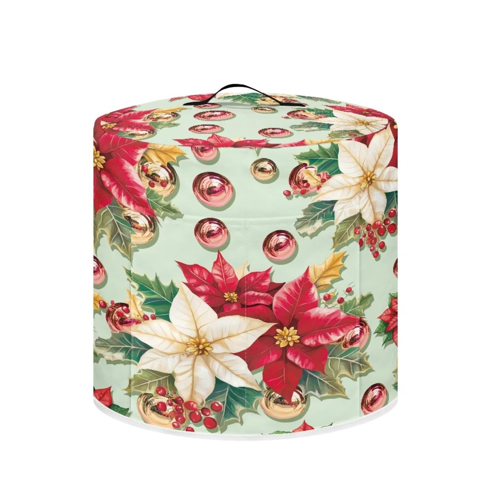 ZIATUBLES Vintage Flower Bell Print Slow Cooker Cover Slow Cooker, Crock Pot Cover Keep Appliance Clean, Slow Cooker Dust Cover with 1 Pocket for Accessories, 3 Quart