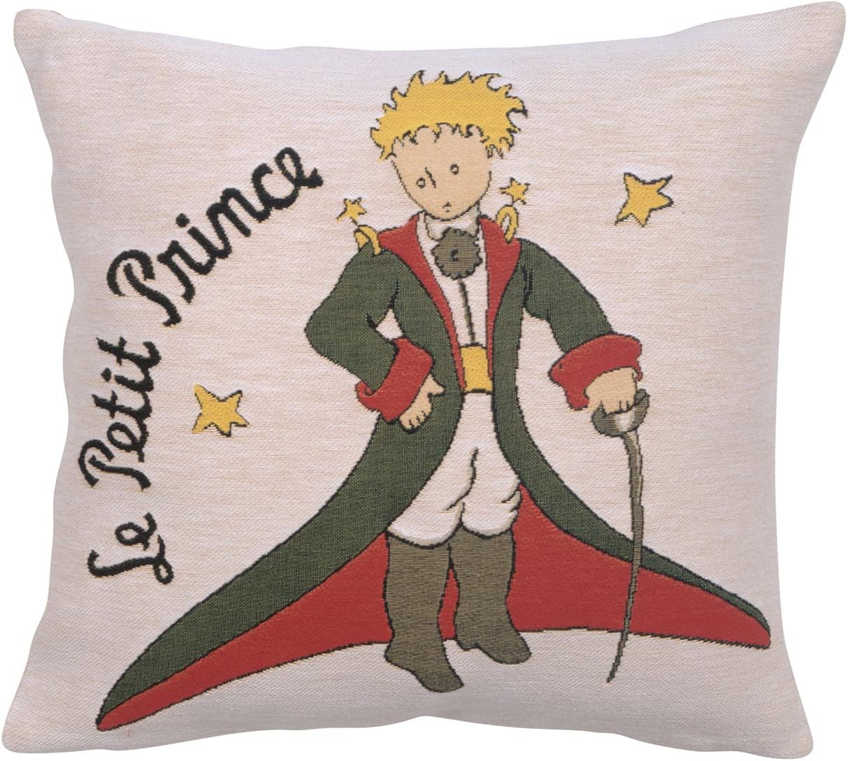 C Charlotte Home Furnishings Inc The Little Prince in Costume Large European Cushion Cover | Decorative Cushion Case with Cotton Viscose & Polyester | 18x18 Inch Cushion Cover for Living Room