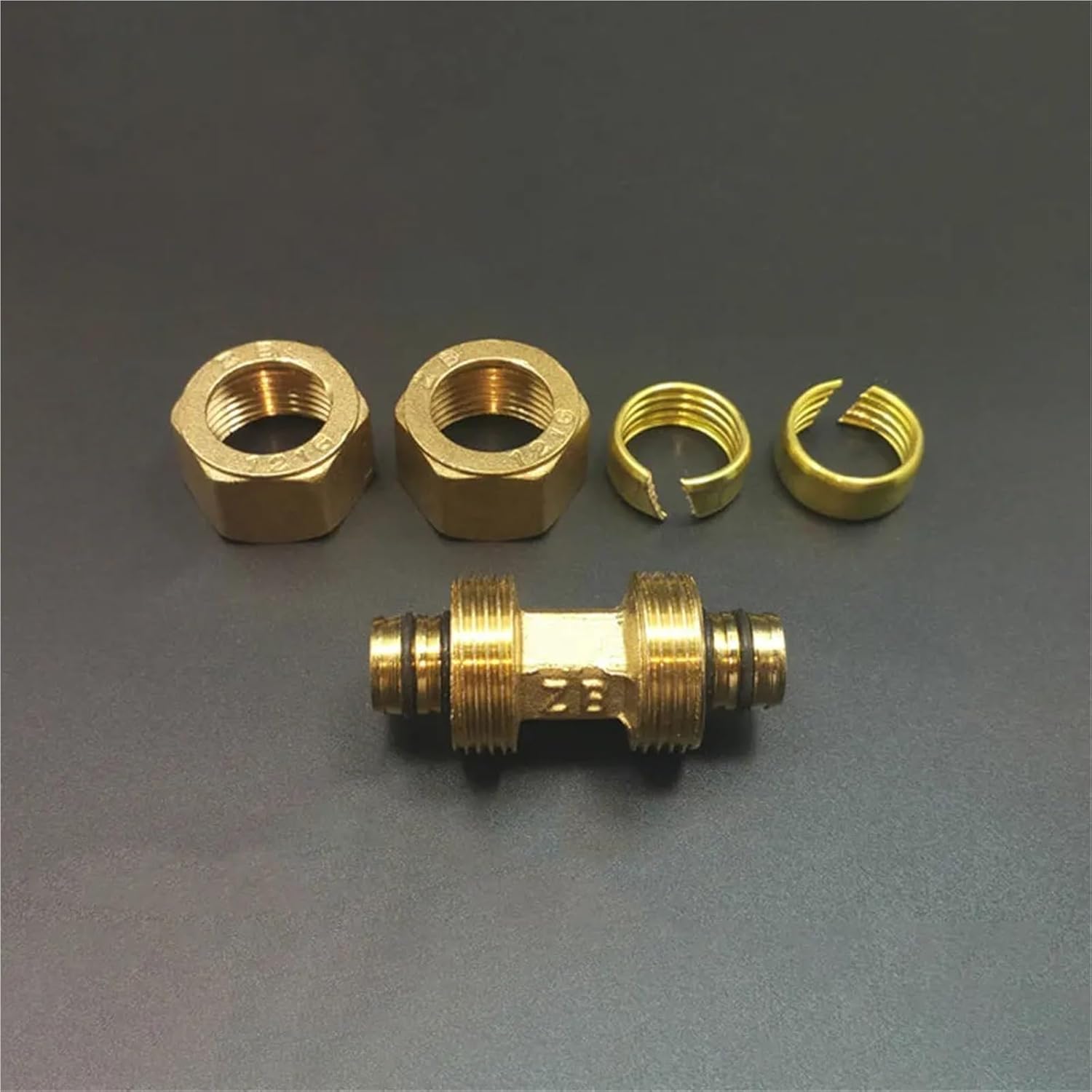 Brass Compression Straight Pex 1216/1418/1620/2025/2632 Pipe Fitting Aluminum Plastic Pipe Fittings For Floor Heating(1216 Equal)