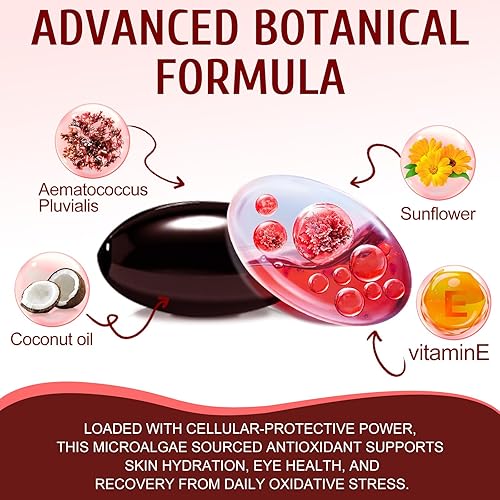 Miniatura 2 de Astaxantina 12 mg, 120 cápsulas blandas, suministro para 4 meses, suplementos antioxidantes de astaxantina premium con actividad antioxidante, apoya