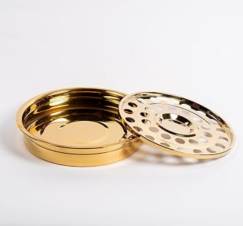 Broadman Church Supplies RemembranceWare Communion One Pass Tray & Disk, Brass