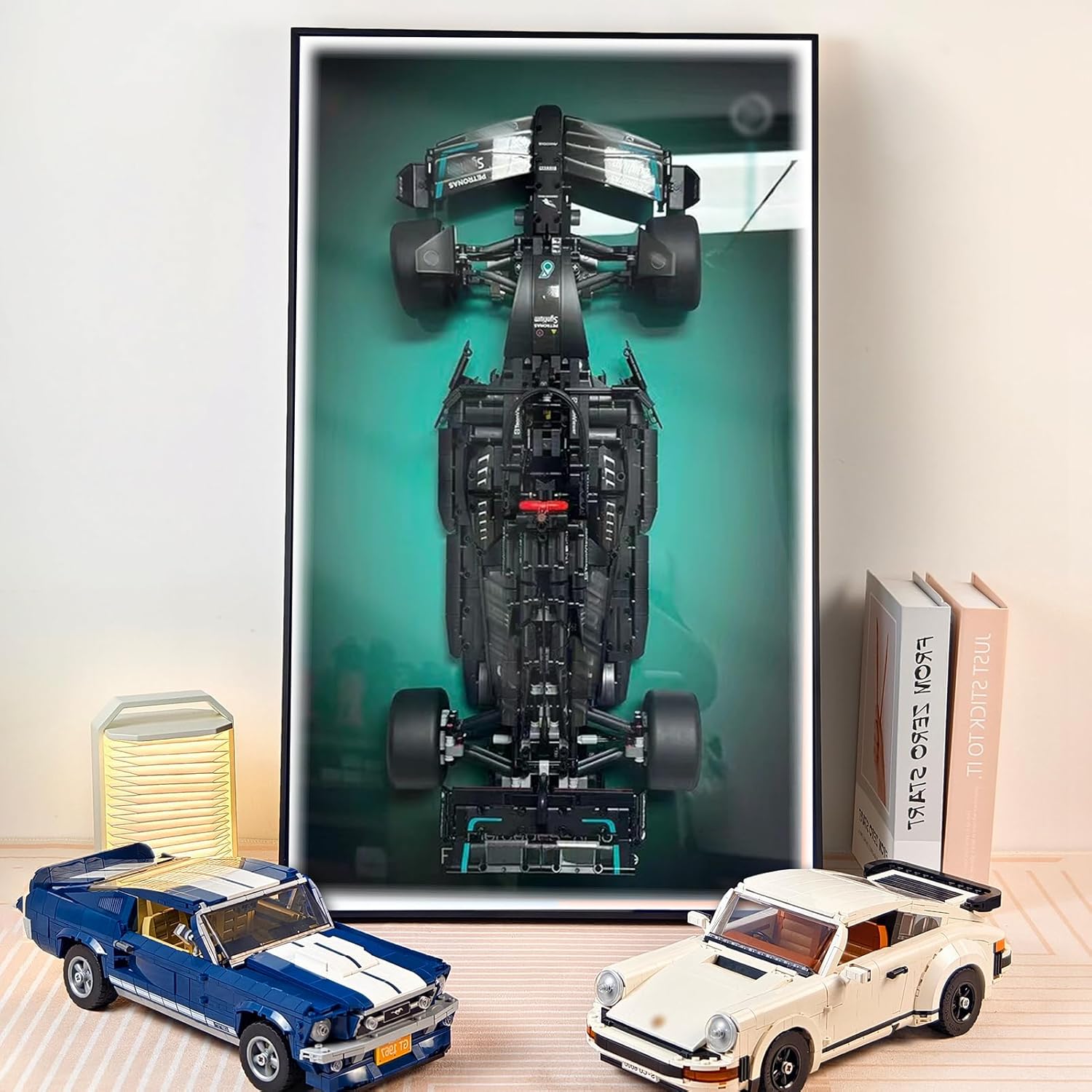 WETCEAOM Display Wallboard Compatible with Lego 42171 Technic Mercedes-AMG W14 Race Car with LED Light, Gift Ideas Compatible with Lego Car Wall Mount Display Lover, Only Frame! 19.7 x 31.5 in