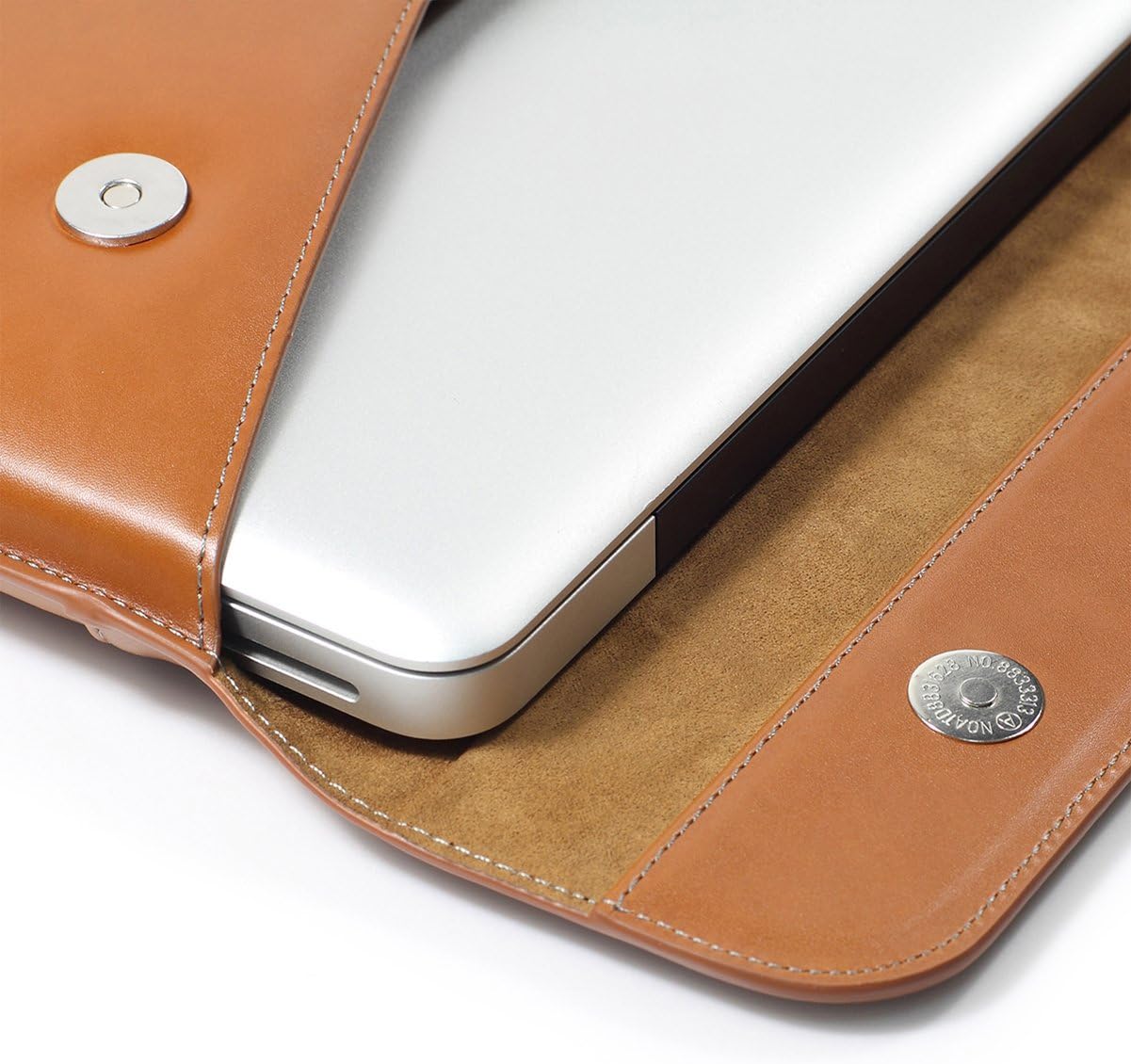 LENTION Split Leather Sleeve Case Compatible 2016-2019 MacBook Pro 13 (Thunderbolt 3), New Mac Air, XPS 13, iPad Pro 12.9 and Ultra Slim Laptop, Magnetic Snaps & Soft Touch (Brown)