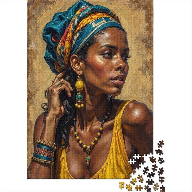 Portrait of Woman Rompecabezas Reciclado Mujer Africana Arte 1000 Piezas Adulto Ansiedad Decoración Pared…