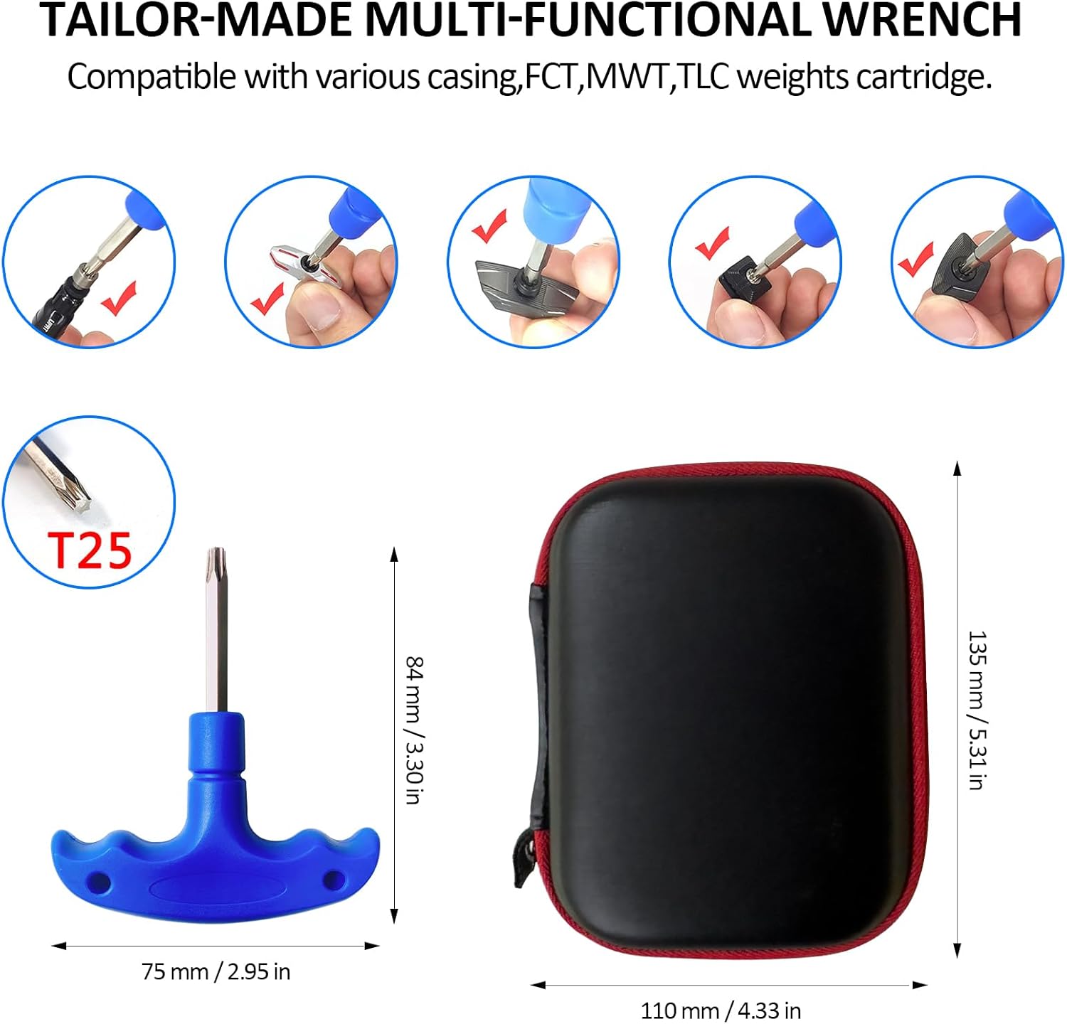 Golf Club Weights Compatible with Callaway 2023 Paradym X Driver, Paradym Triple Diamond Driver Fairway Wood, Epic Flash Sub Zero Driver Fairway Wood, Mavrik, Golf Tool 10 Pcs Kit