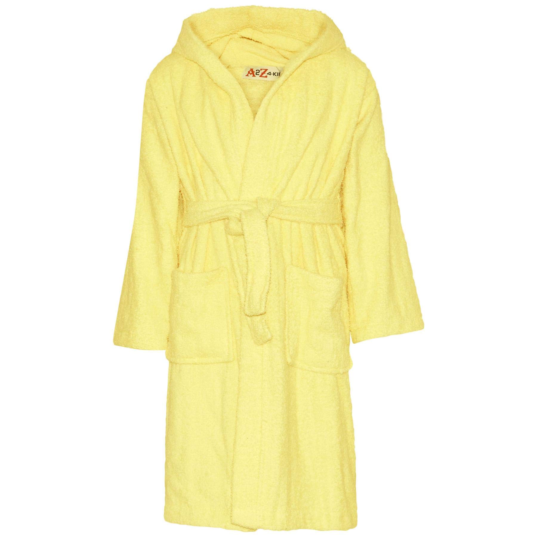 A2z 4 Kids Girls Lemon Boys Terry Towel Beach Bathing Hooded - Towel Bathrobe _3-4