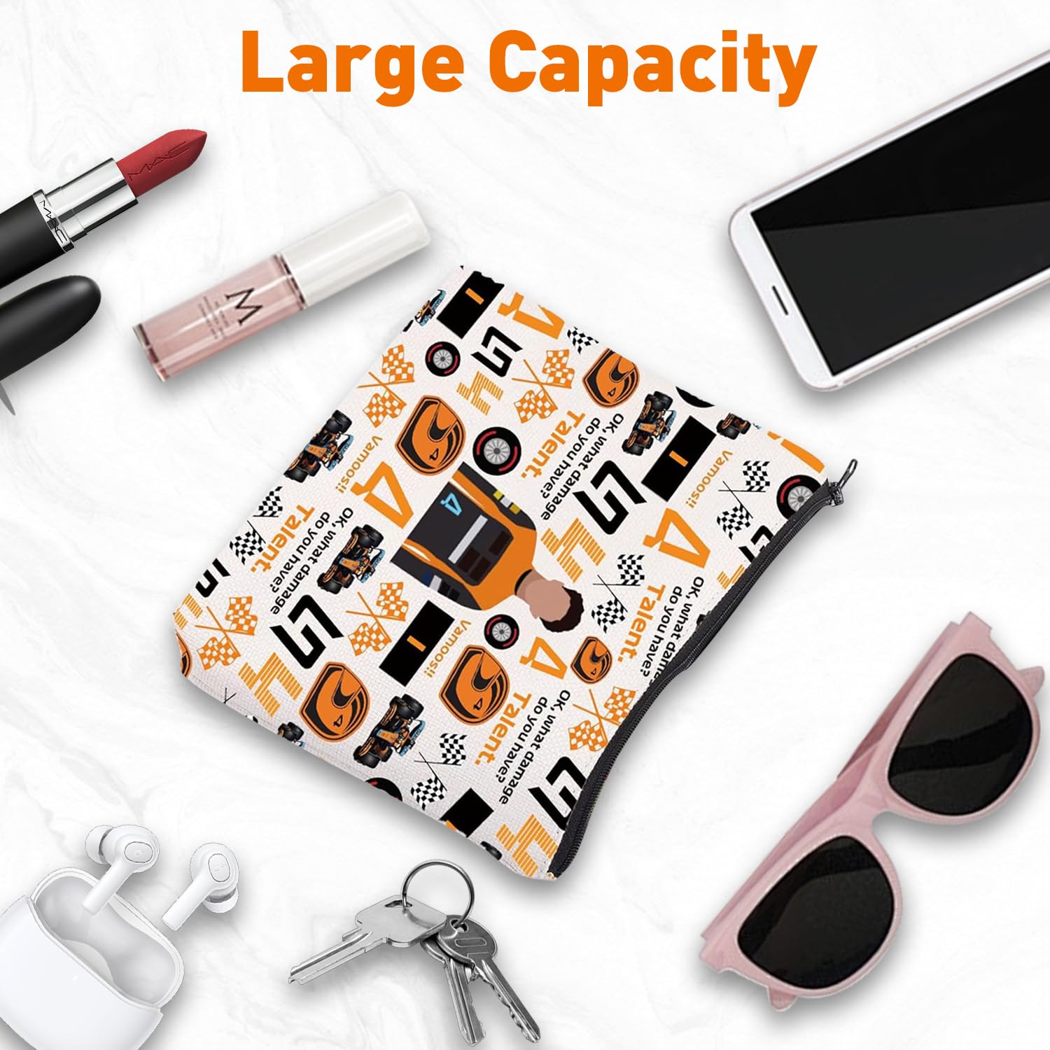 Racing Fans Cosmetic Bag, Racing Makeup Bag - Image 3