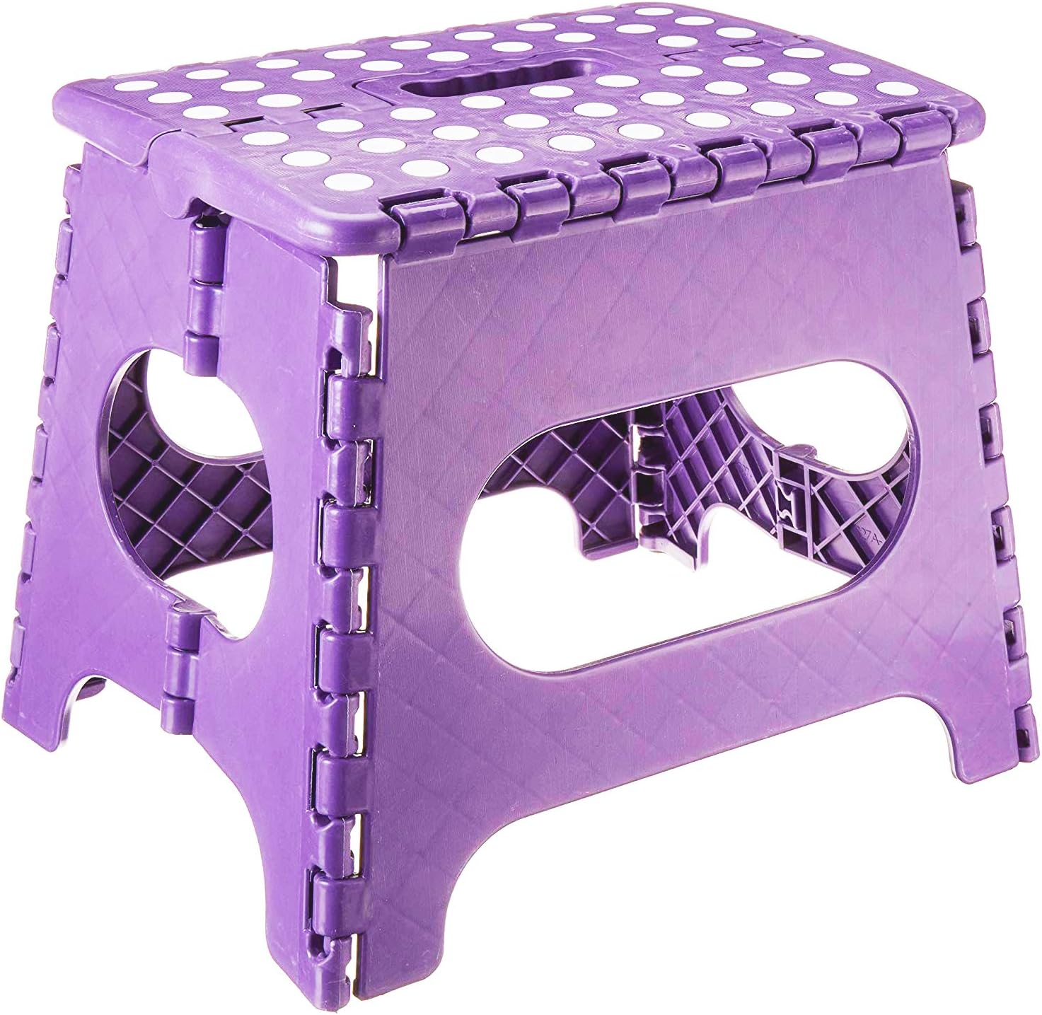 Yeegfey Folding Step Stool - Lightweight 11 Inch Step Stool is Sturdy Enough to Support Adults and Safe Enough for Kids Opens Easy with One Flip. Great for Kitchen, Bathroom, Bedroom, Kids or Adults. (Purple)