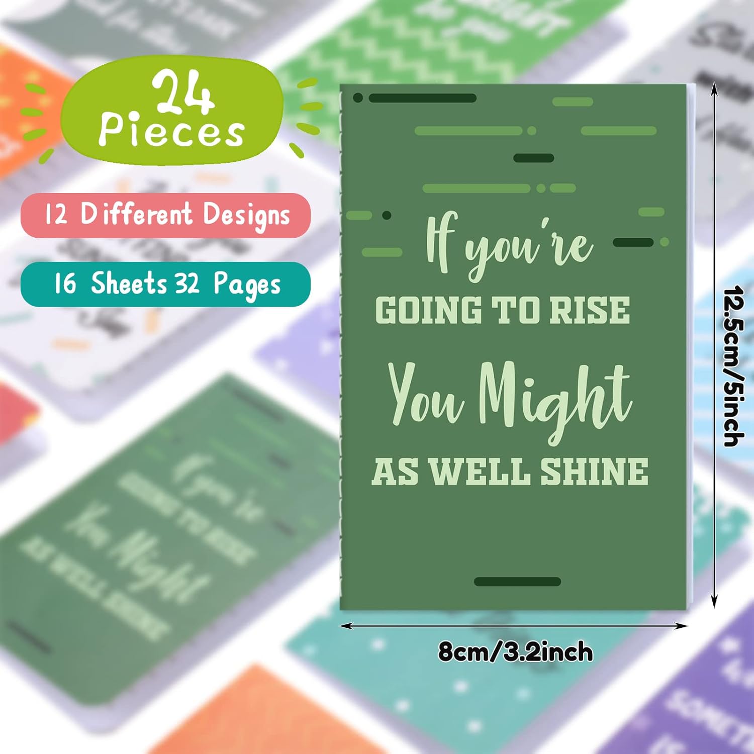 Zonon 24 Pcs Mini Inspirational Notebooks for Party Favors Pocket Notebook Bulk Gift Lined Small Colorful Mini Journal Onboarding Gift Notepad for Writing Teacher Office Coworker(Positive Style) - Image 2