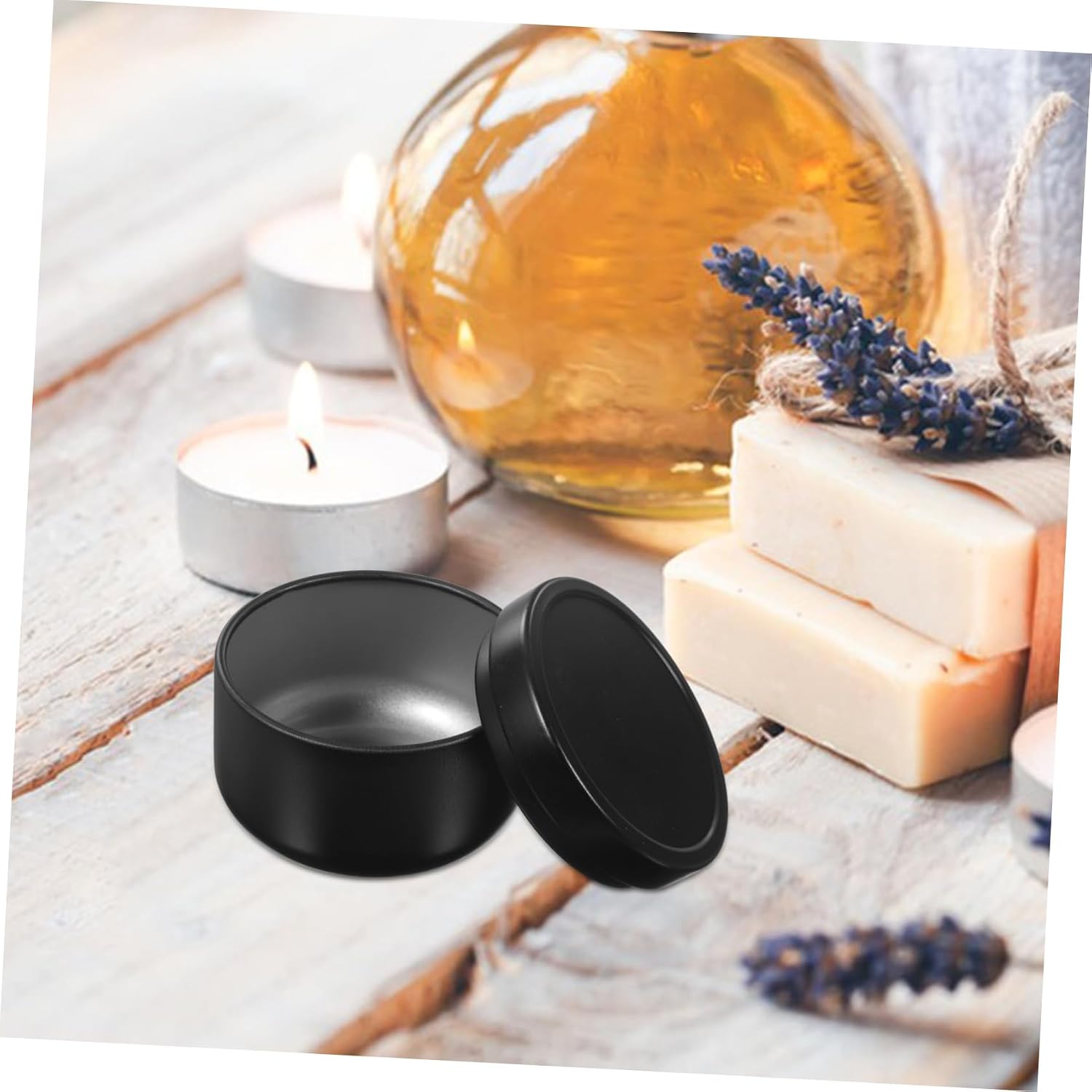 NUOBESTY 12pcs DIY Candle Making Jars Lids Tinplate Candle Containers for Storage Decor