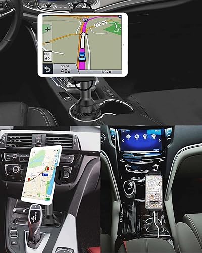 Miniatura 9 de APPS2Car Soporte sólido para tableta para automóvil, altura ajustable, soporte para iPad de automóvil para camión, perfil bajo, artículos esenciales
