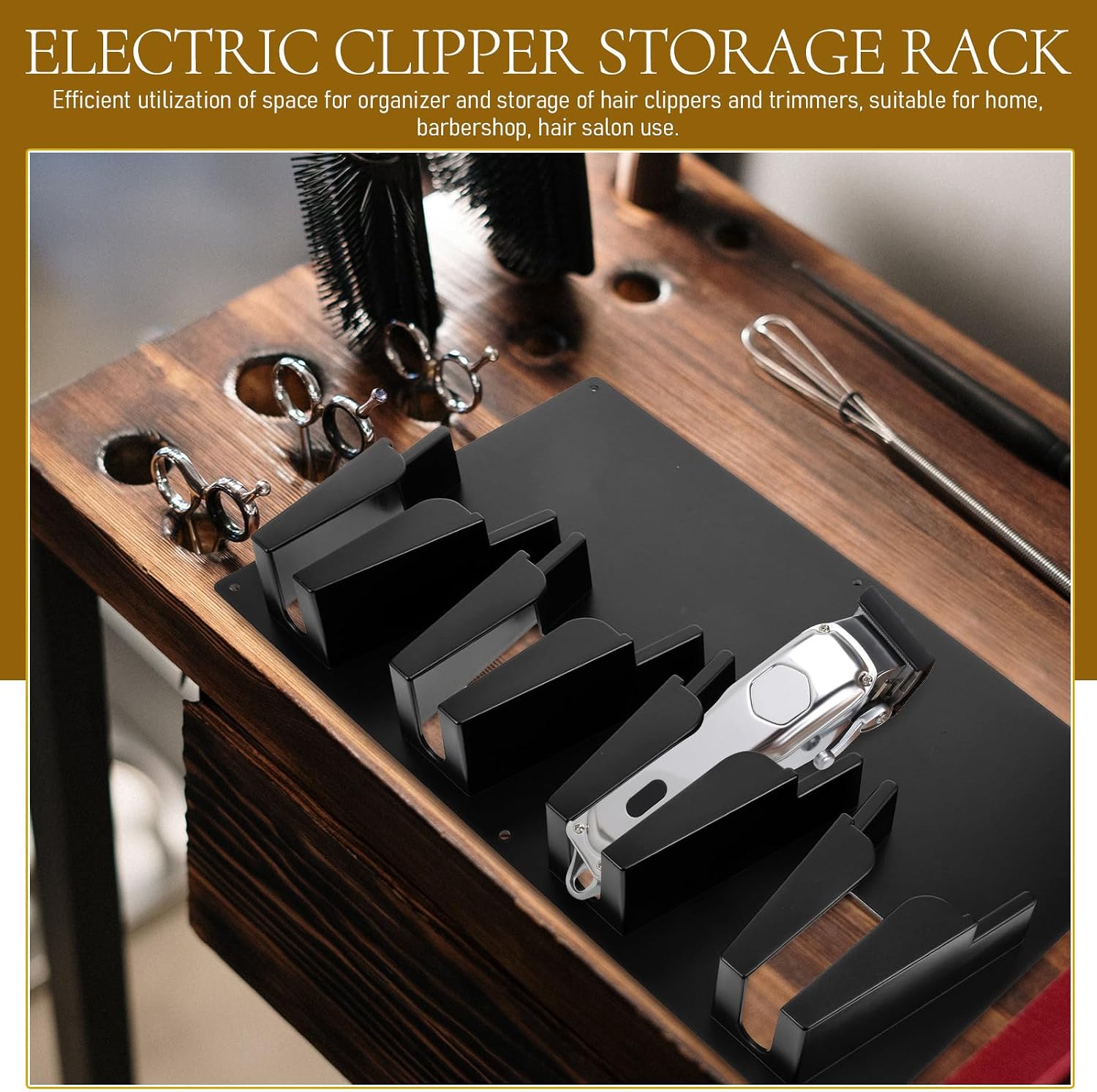 Barber Clipper Holder Wall Mount PVC Hair Clipper Stand Black