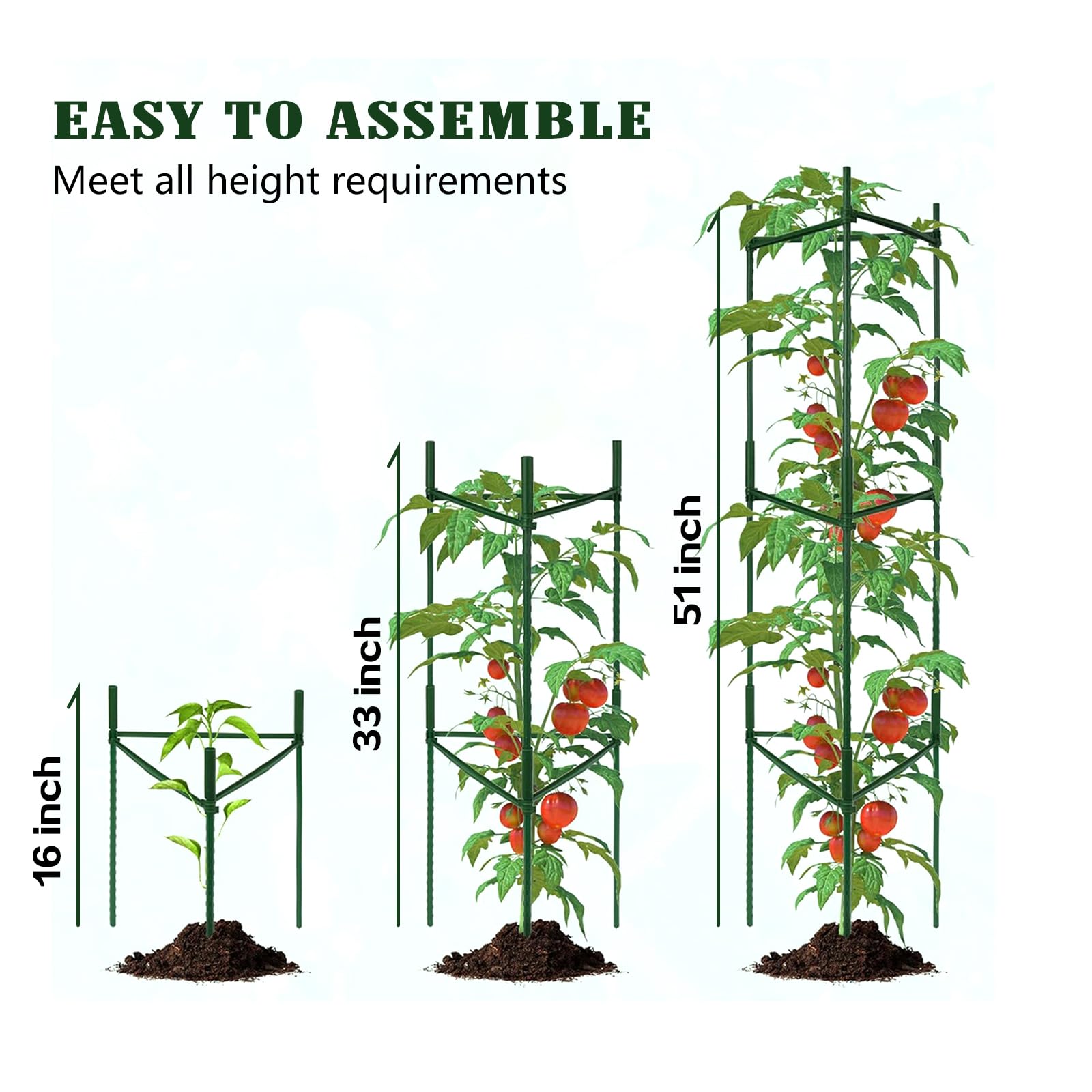 Cage à Tomates 120cm - Support Plante Grimpante Obélisque Treillis Jardin 2 Pièces, Intérieur Extérieur