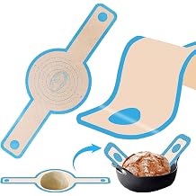 Silicone Bread Sling,Bread Silicone Baking Mat for Dutch Oven,Non-Stick & Easy Clean Reusable Baking Mat with Long Handles, Easy to Transferable Dough 1PCS Blue, 1
