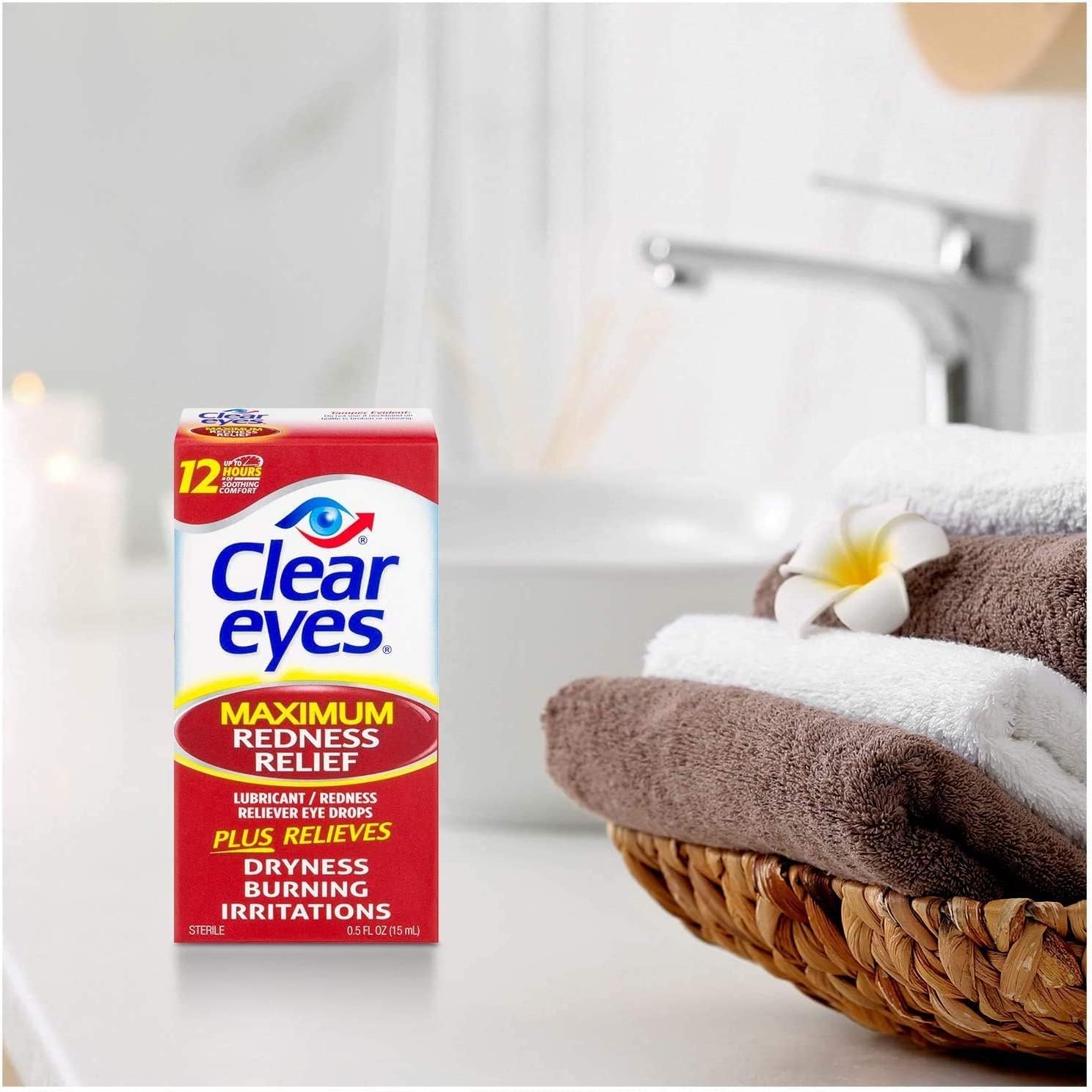 Clear Eyes Maximum Redness Relief Eye Drops - 0.5 oz, Pack of 4