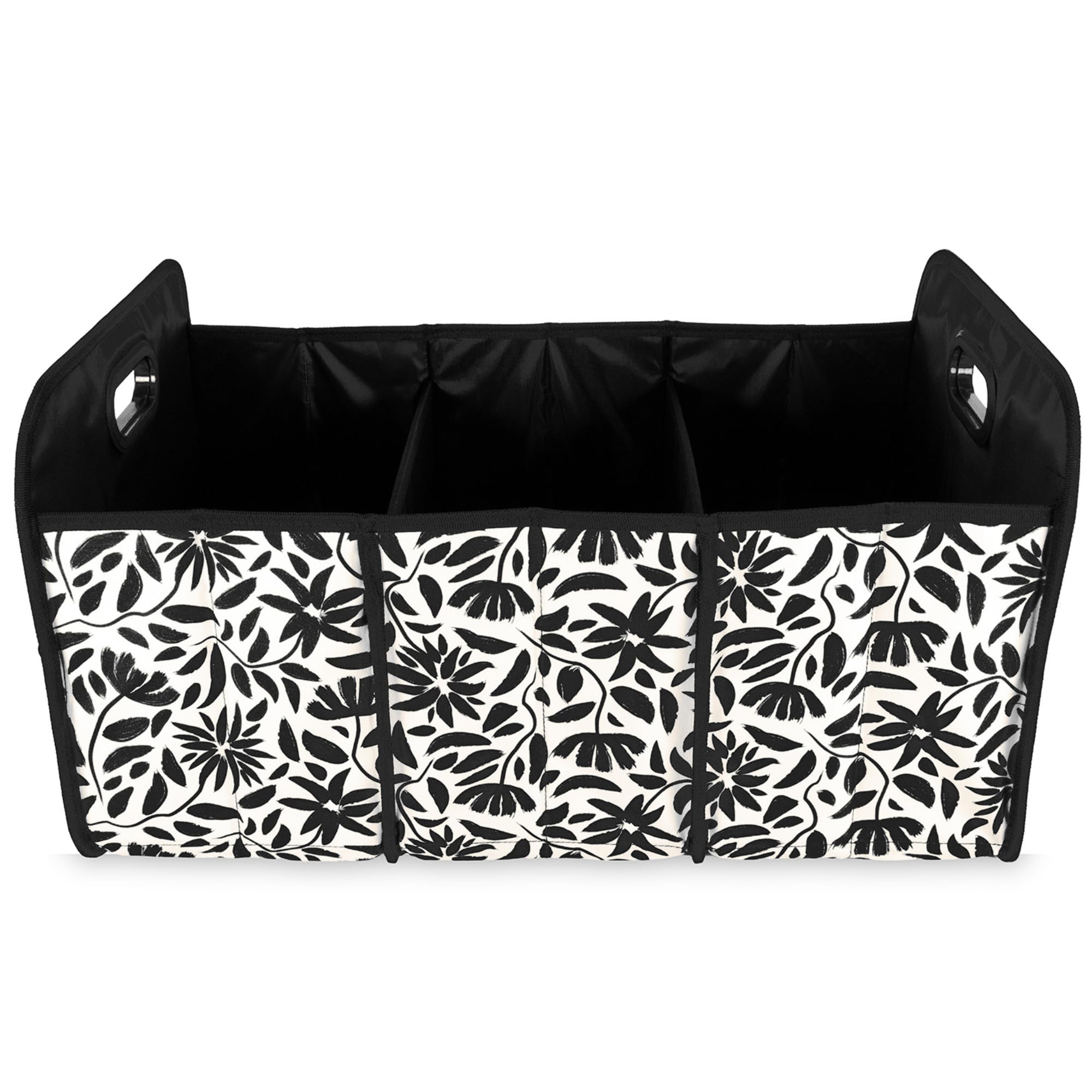 Steel Mill & Co Car Storage Bin, Car Accessories for Women, Cute Diaper Caddy/Trash/Grocery Tote for Vehicle, Trunk Organizer with Compartments, Hand