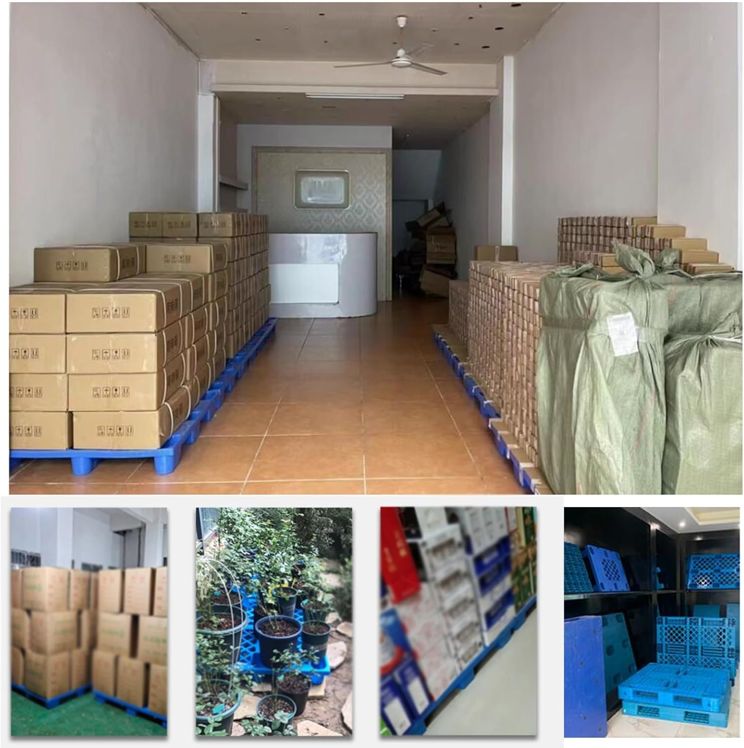 Spliceable Outdoor Breathable Grid Platform, Plastic Pallets, Lightweight Pallet, Interlocking Storage Pad with Breathable Grids(35x50x12cm)