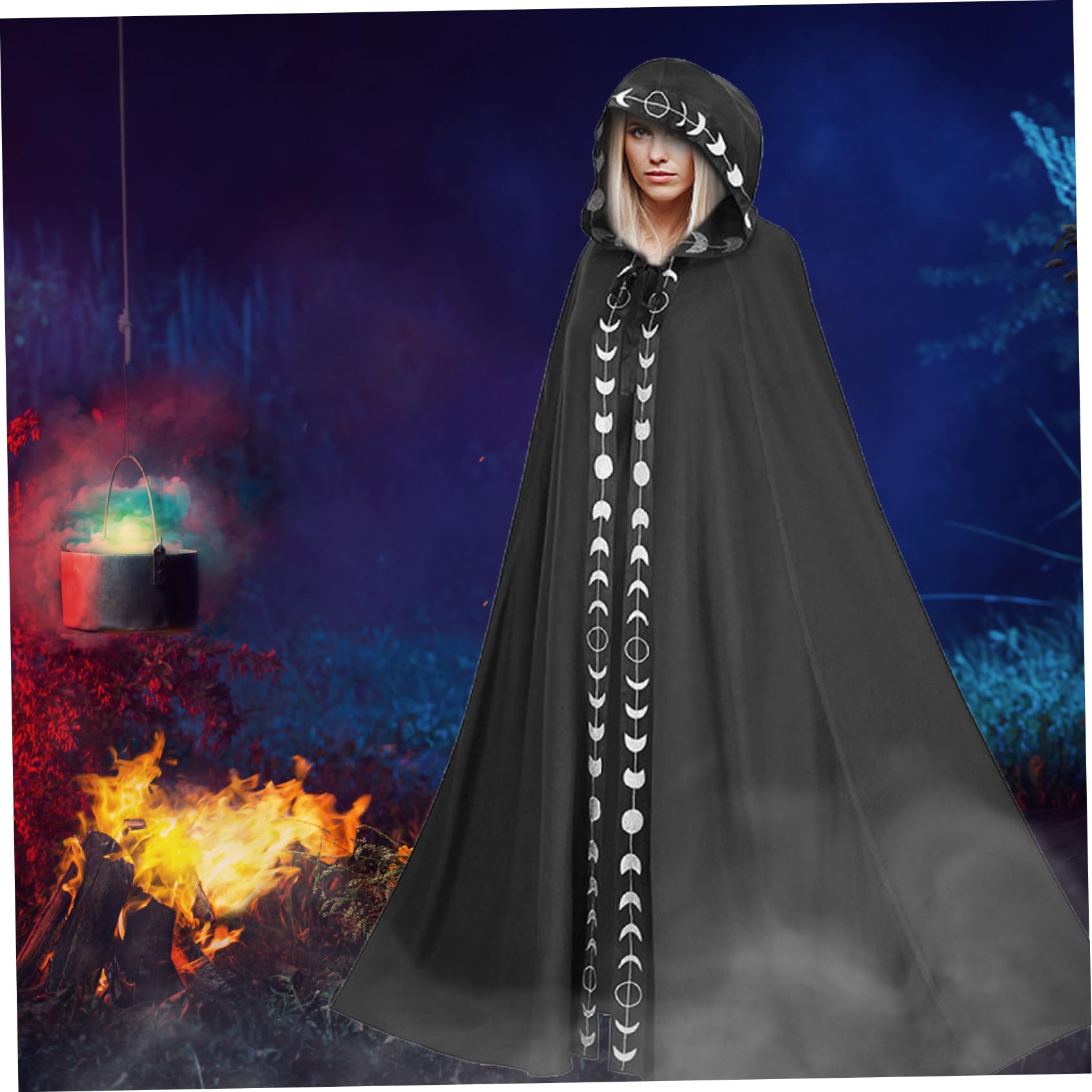 RAXZACK Renaissance-Zauberer-Umhang Mit Kapuze – Perfekt Für Halloween, Cosplay & Partys